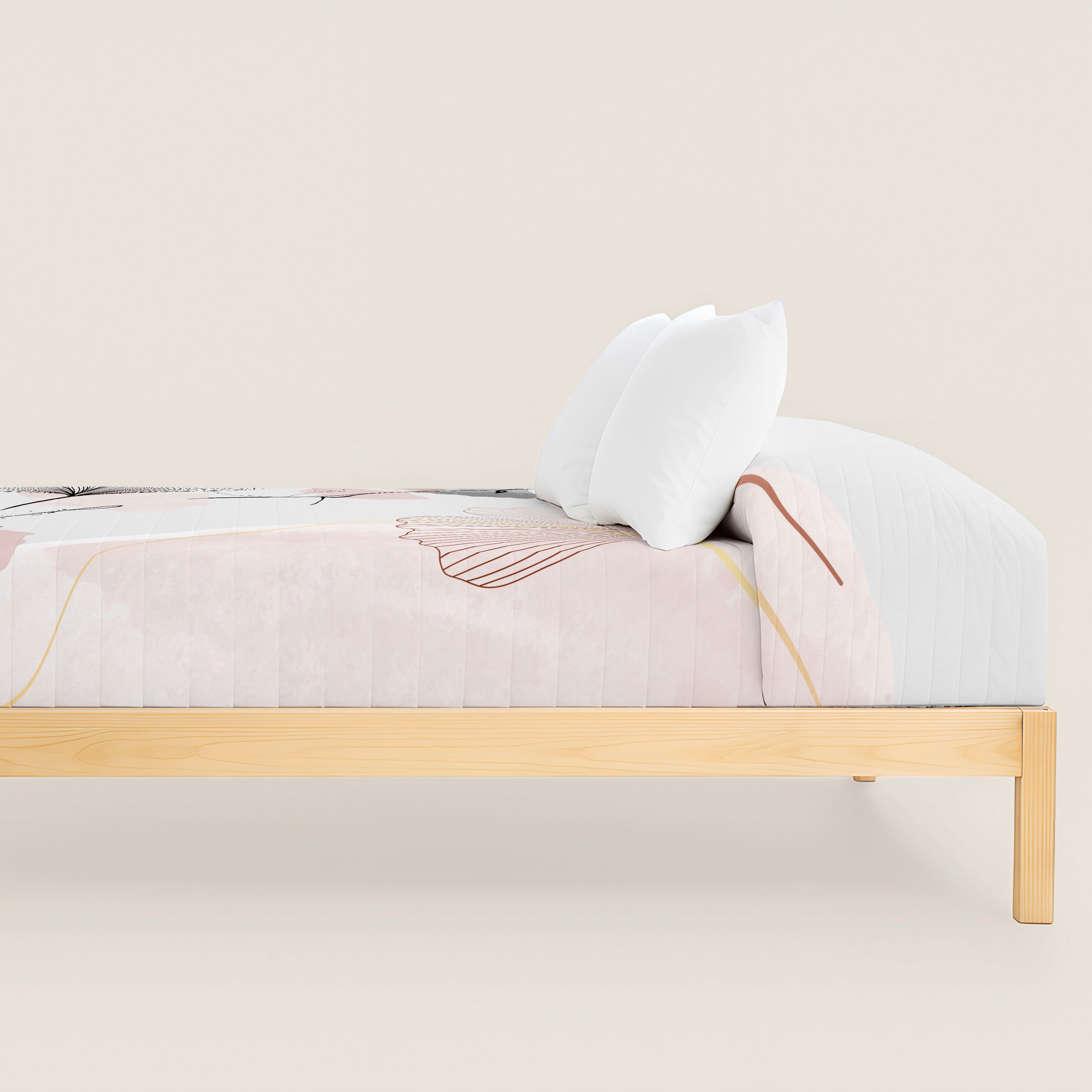 COLCHA BOUTI ESTAMPADA GINGKA 100% ALGODÓN