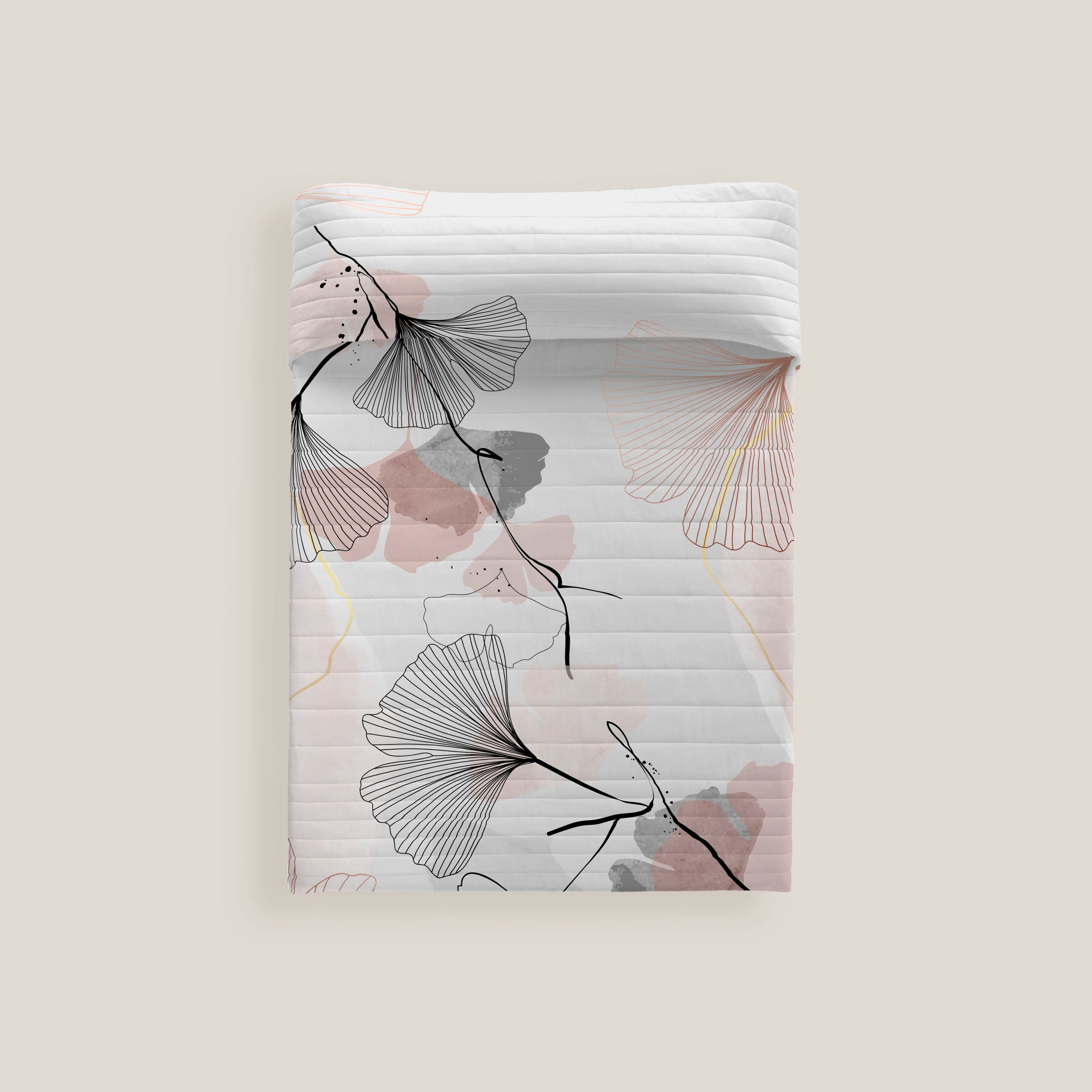 COLCHA BOUTI ESTAMPADA GINGKA 100% ALGODÓN