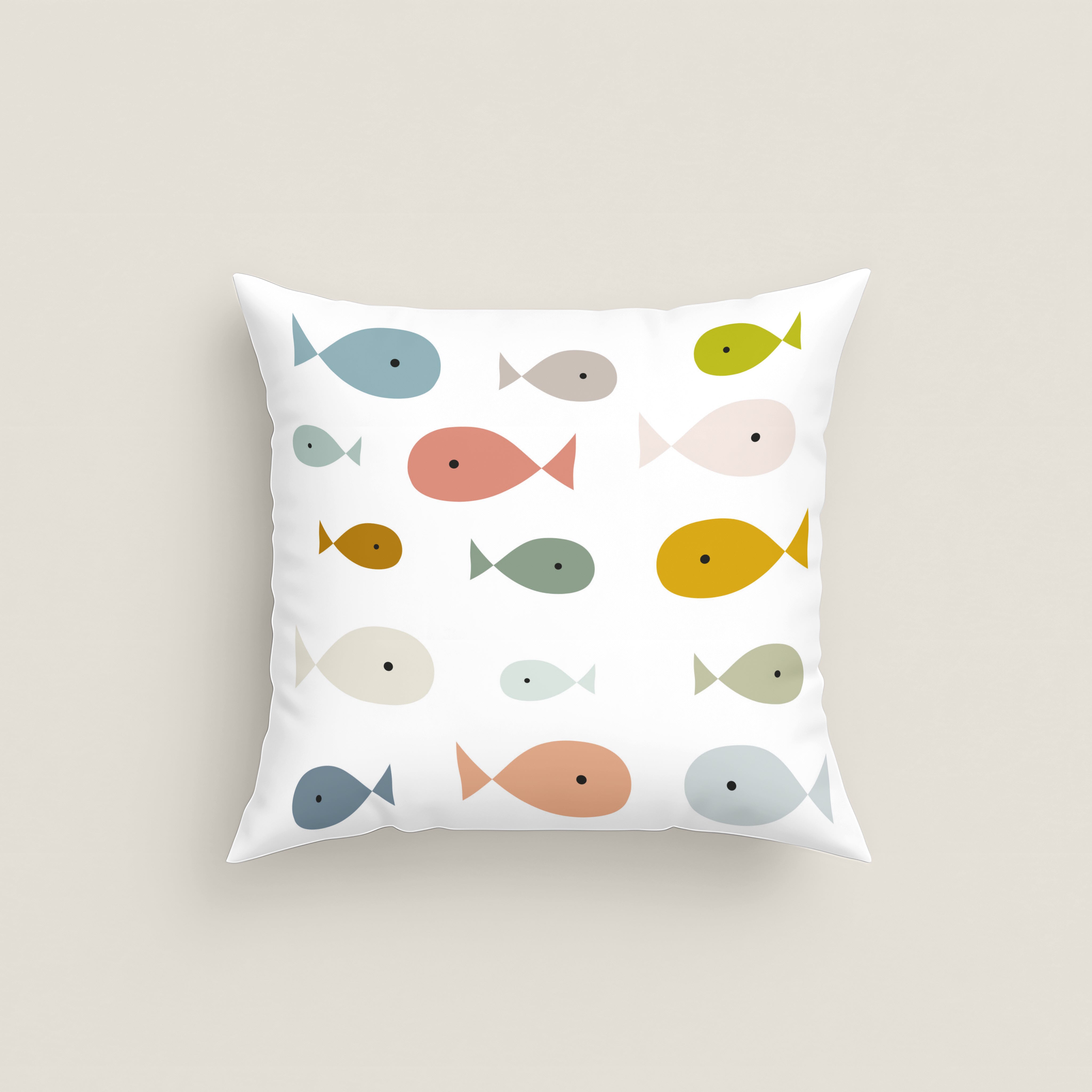 FUNDA DE COJÍN INFANTIL ESTAMPADO MAPAMUNDI 100% ALGODÓN