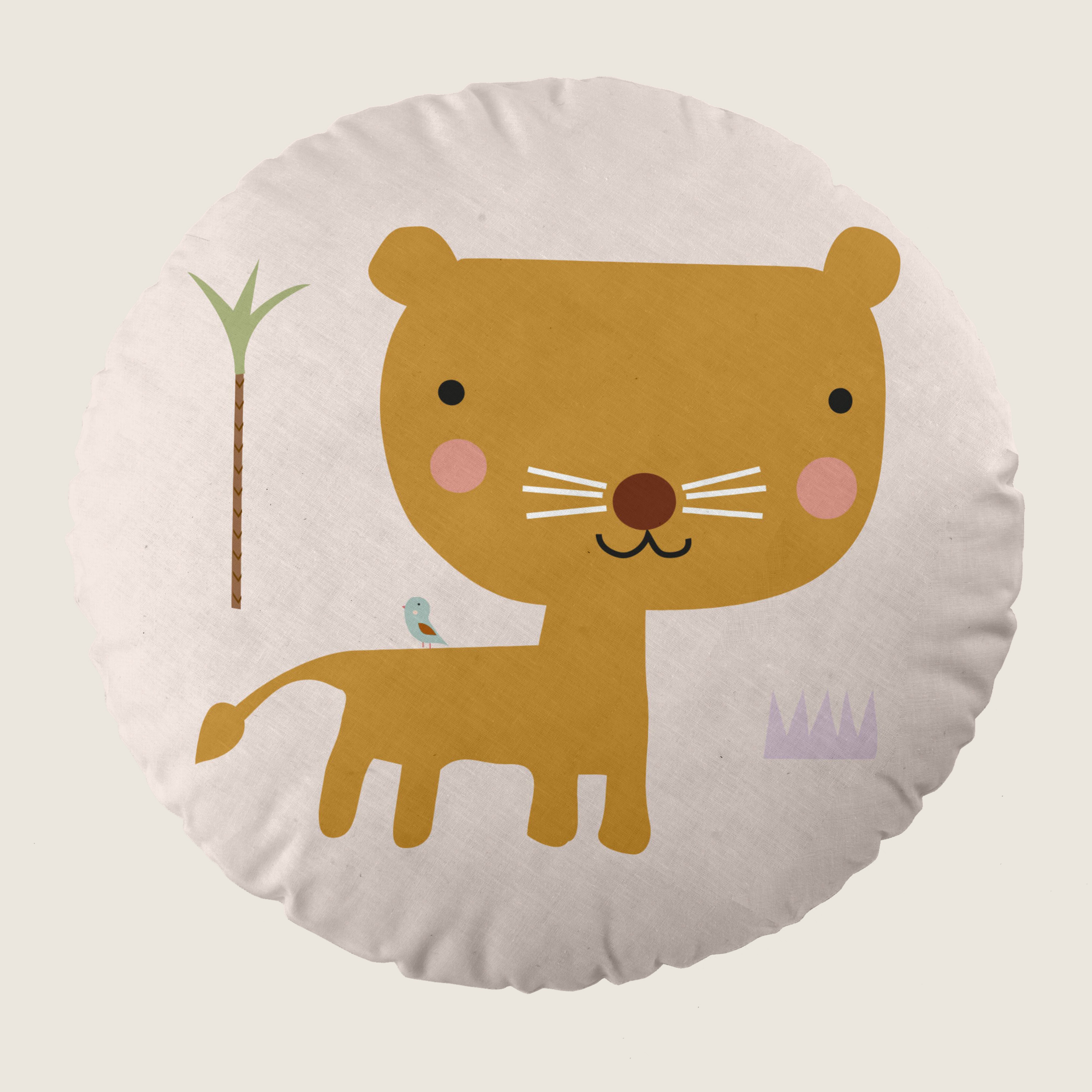 COJÍN REDONDO INFANTIL ESTAMPADO EXPLORADORA