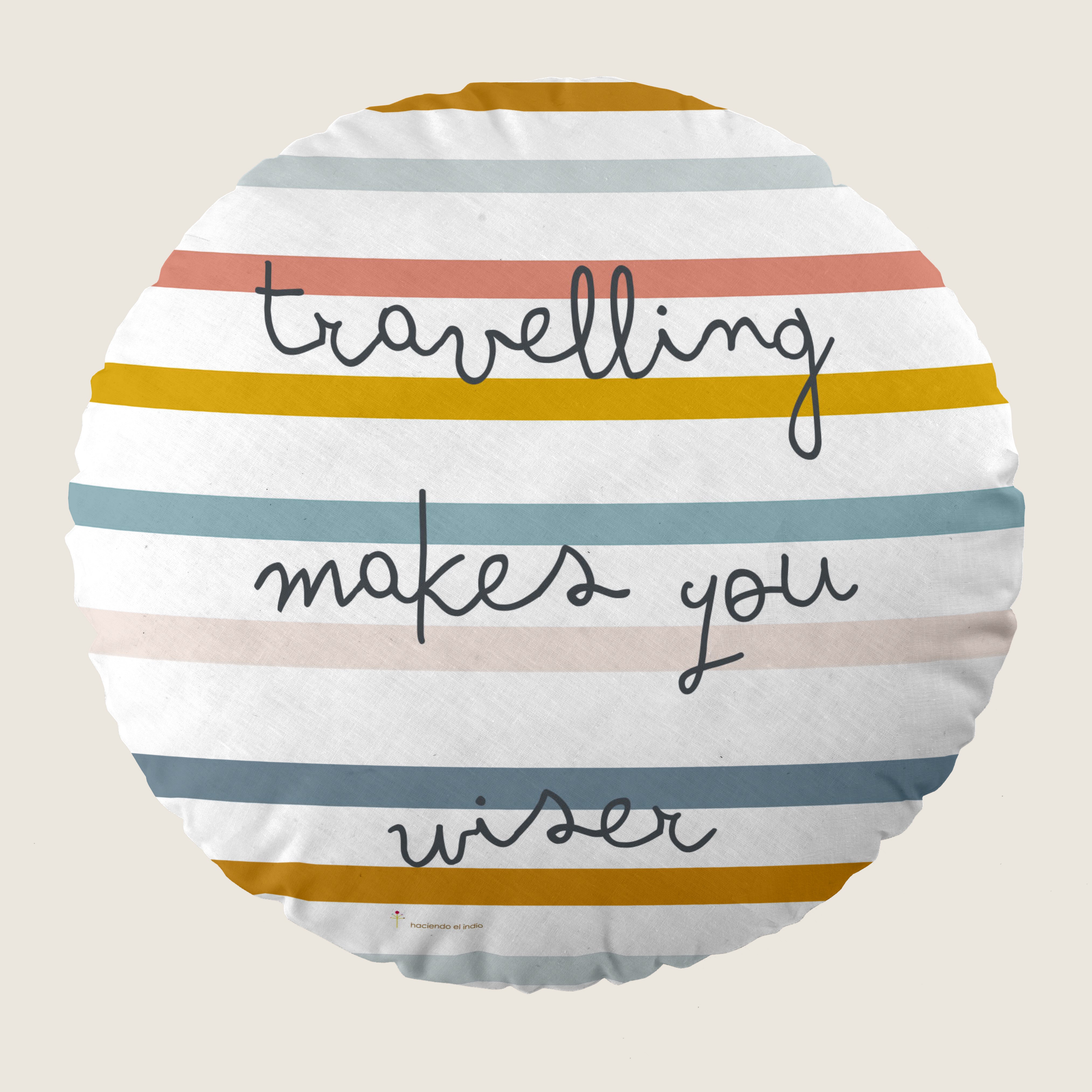 COJÍN REDONDO INFANTIL ESTAMPADO MAPAMUNDI