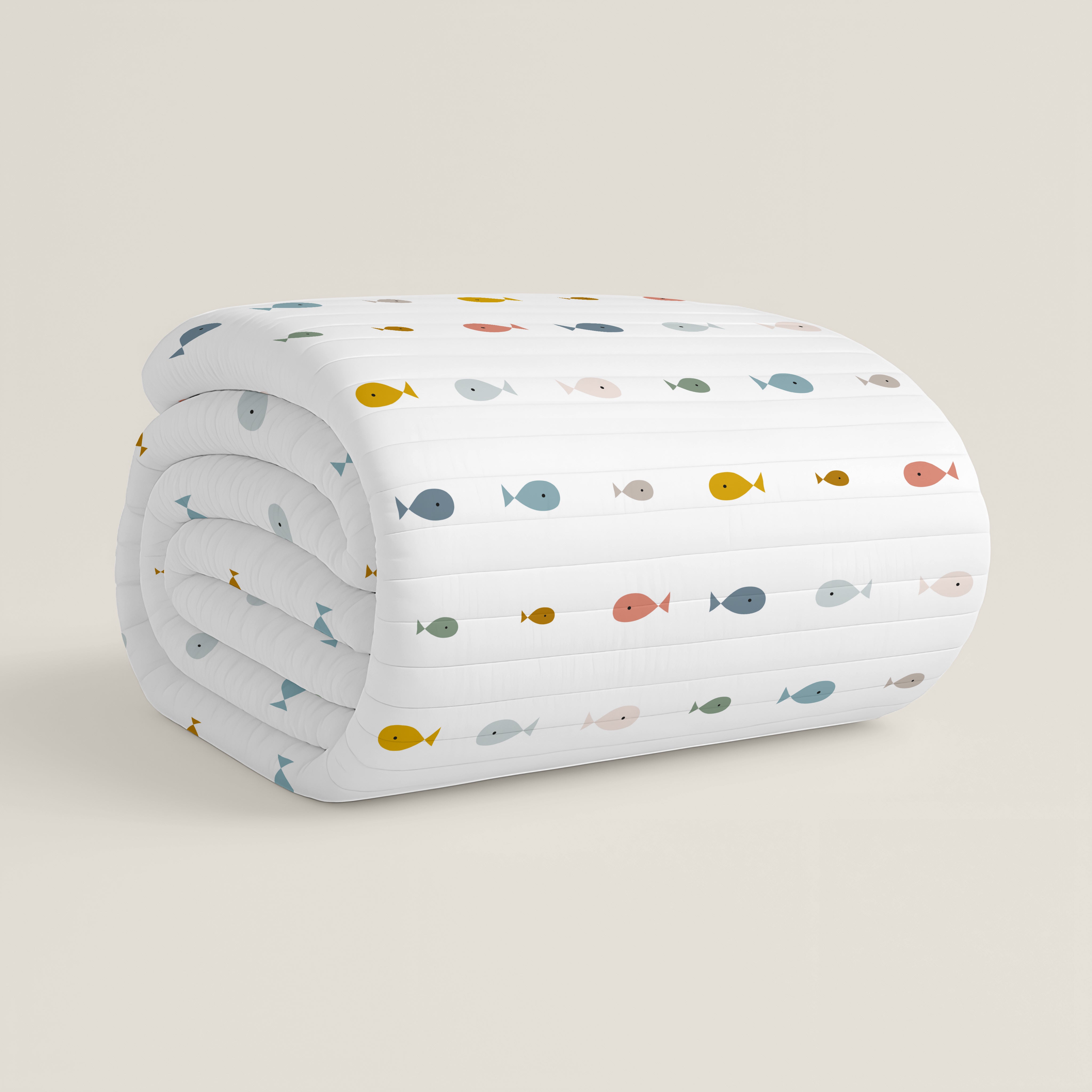 COLCHA BOUTI REVERSIBLE ESTAMPADA INFANTIL MAPAMUNDI 100% ALGODÓN