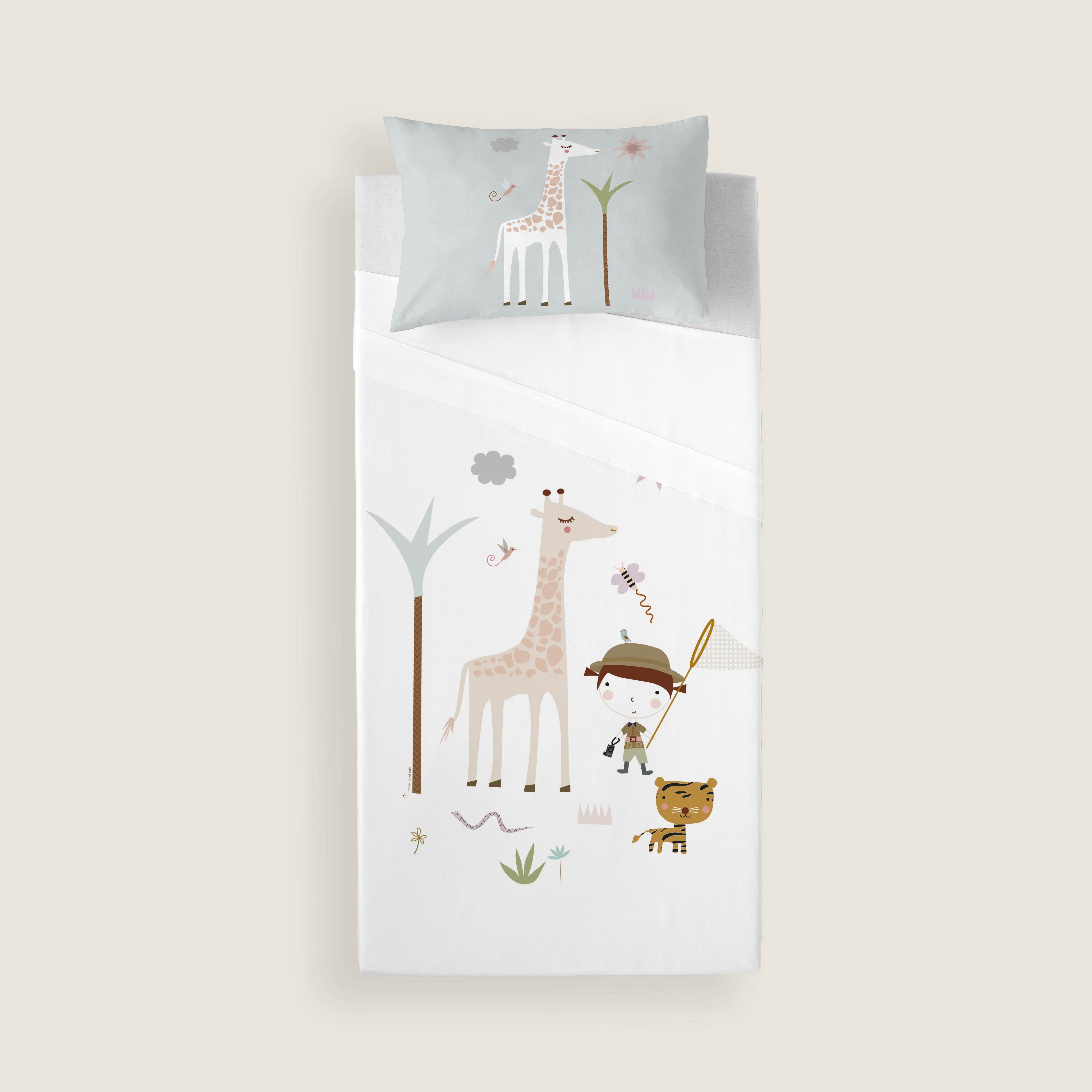 JUEGO DE SÁBANAS CUNA BEBÉ EXPLORADORA 100% ALGODÓN