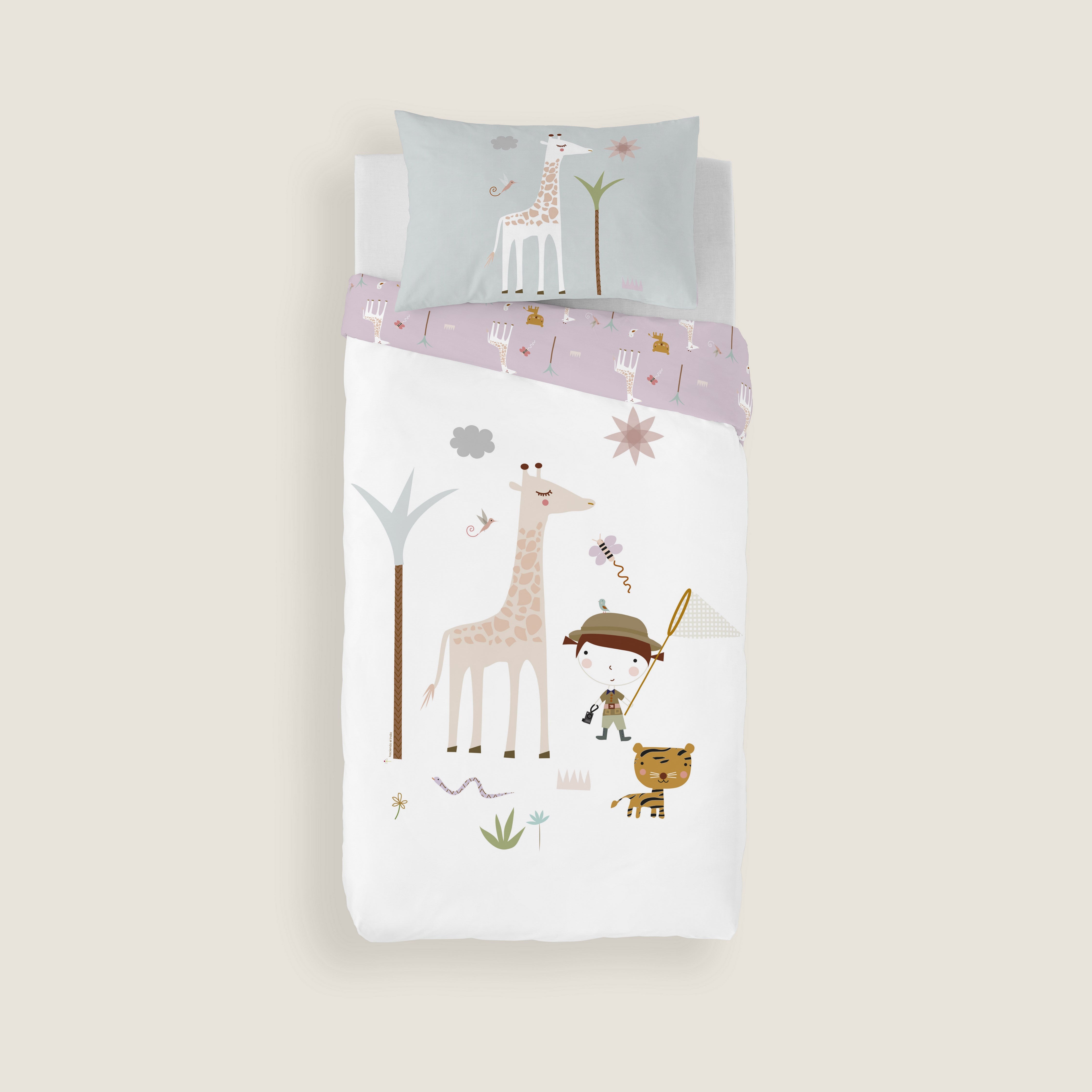 FUNDA NÓRDICA REVERSIBLE CUNA BEBÉ EXPLORADORA 100% ALGODÓN