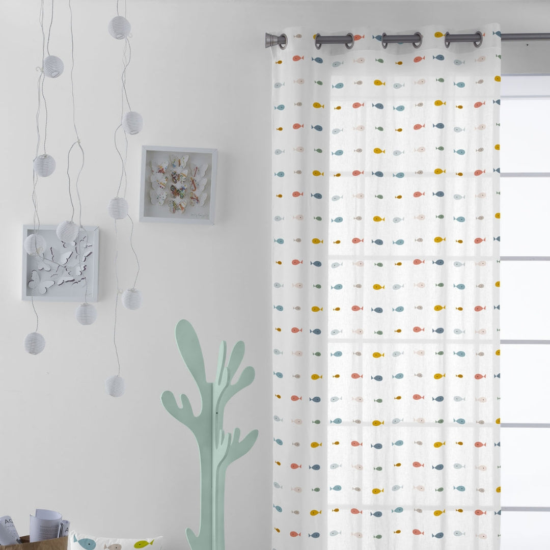 CORTINA INFANTIL MAPAMUNDI 100% ALGODÓN