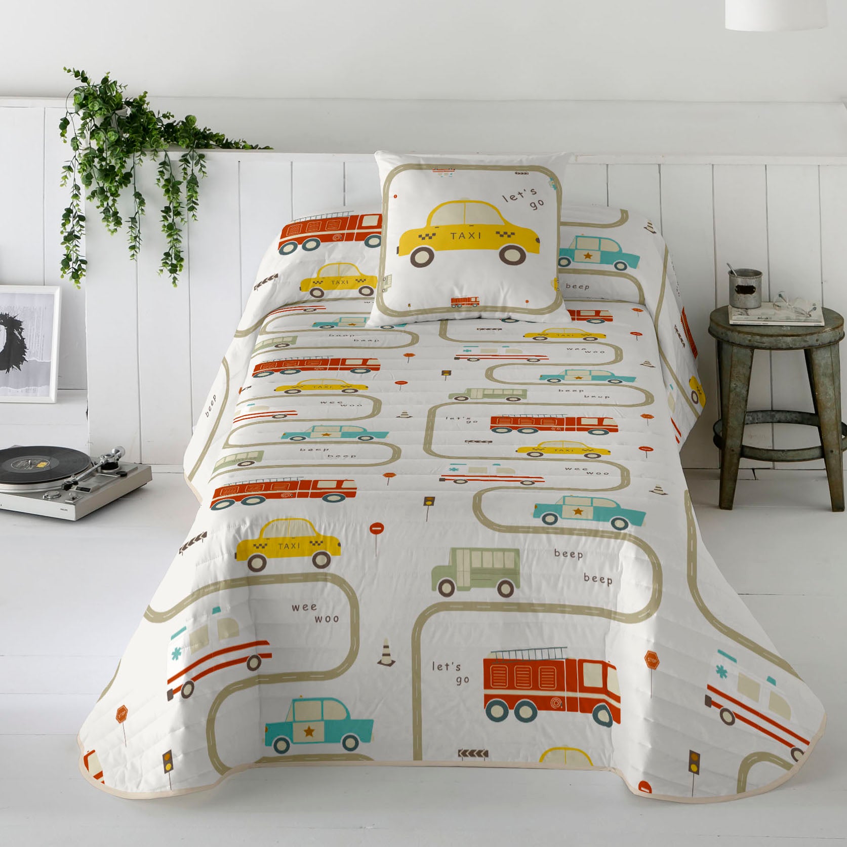 COLCHA BOUTI ESTAMPADA INFANTIL GREM 100% ALGODÓN