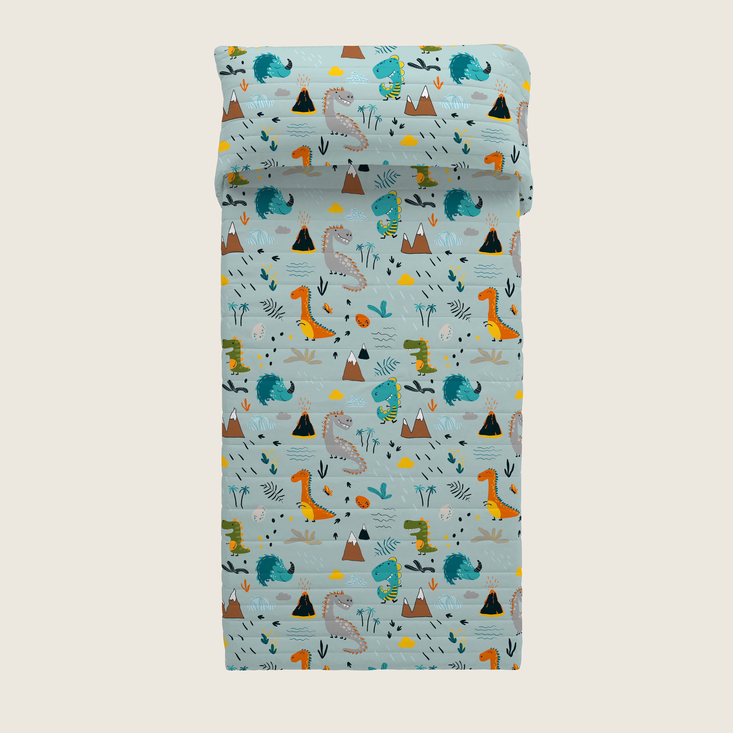 COLCHA BOUTI ESTAMPADA INFANTIL SAURUS 100% ALGODÓN
