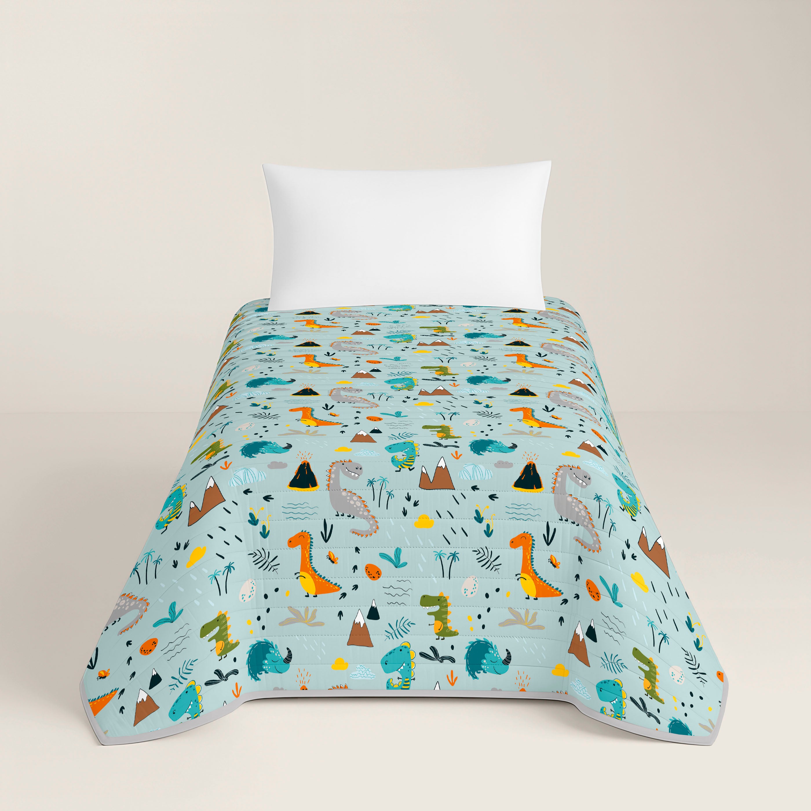 COLCHA BOUTI ESTAMPADA INFANTIL SAURUS 100% ALGODÓN