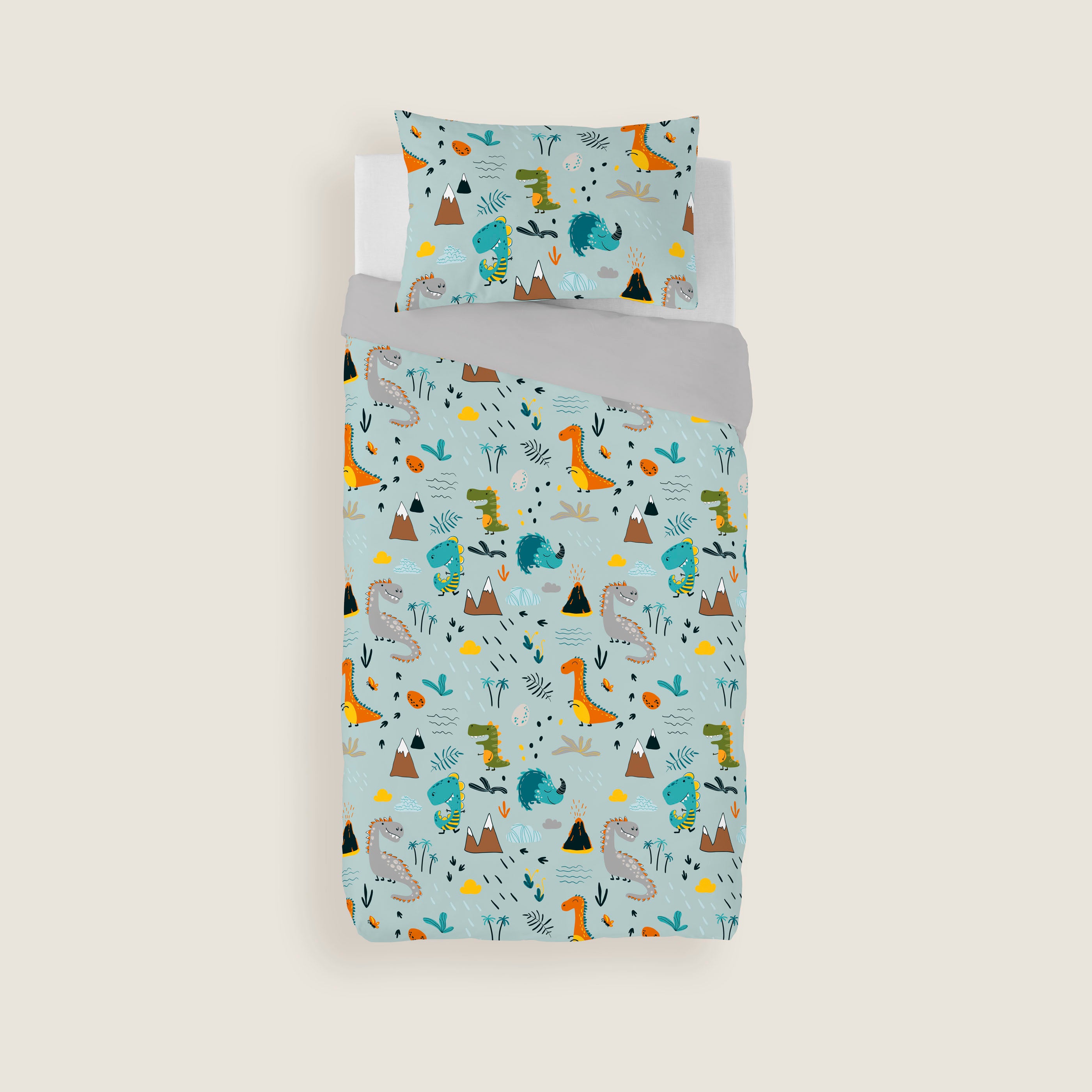 FUNDA NÓRDICA ESTAMPADA INFANTIL SAURUS 100% ALGODÓN