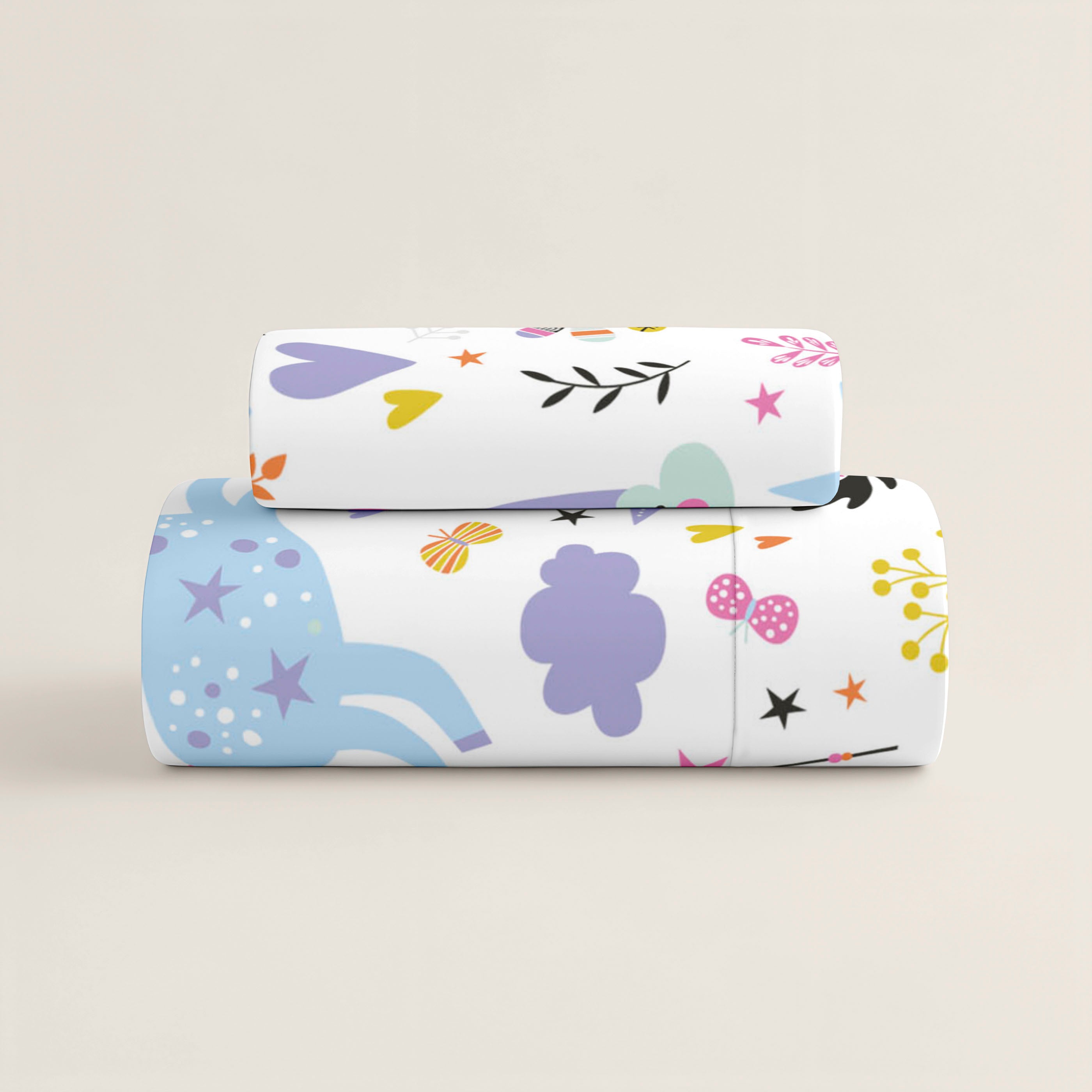 JUEGO SÁBANAS ESTAMPADAS INFANTIL SPARKLY 100% ALGODÓN