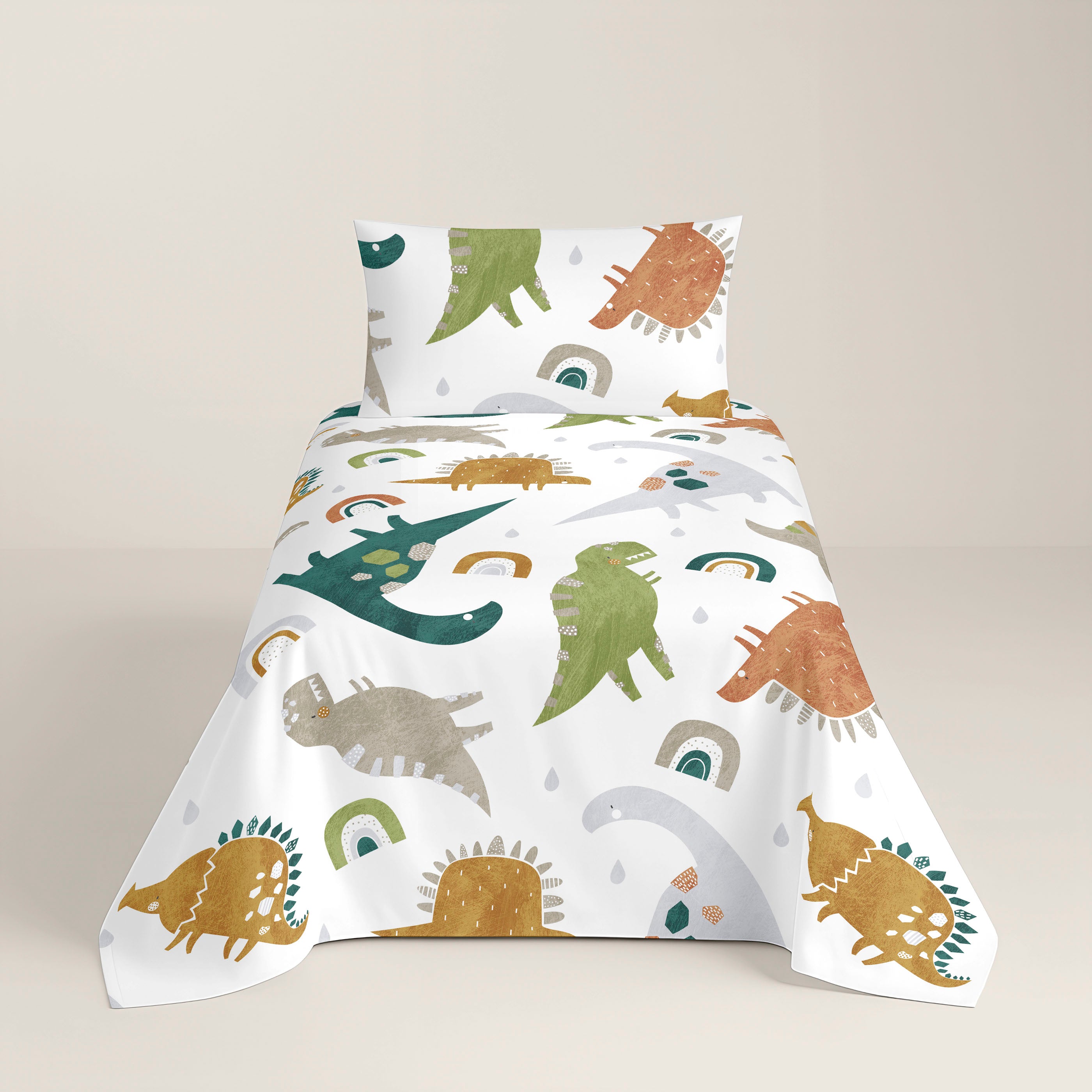 FUNDA NÓRDICA ESTAMPADA INFANTIL SAURIO 100% ALGODÓN