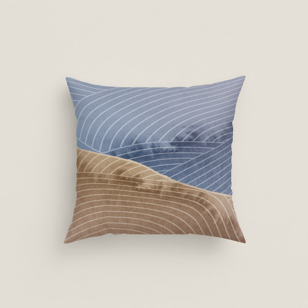 FUNDA DE COJÍN ESTAMPADO OCEAN BLUE 100% ALGODÓN