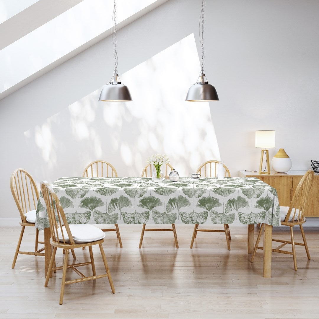 MANTEL ESTAMPADO ANTIMANCHAS BILOBA GREEN