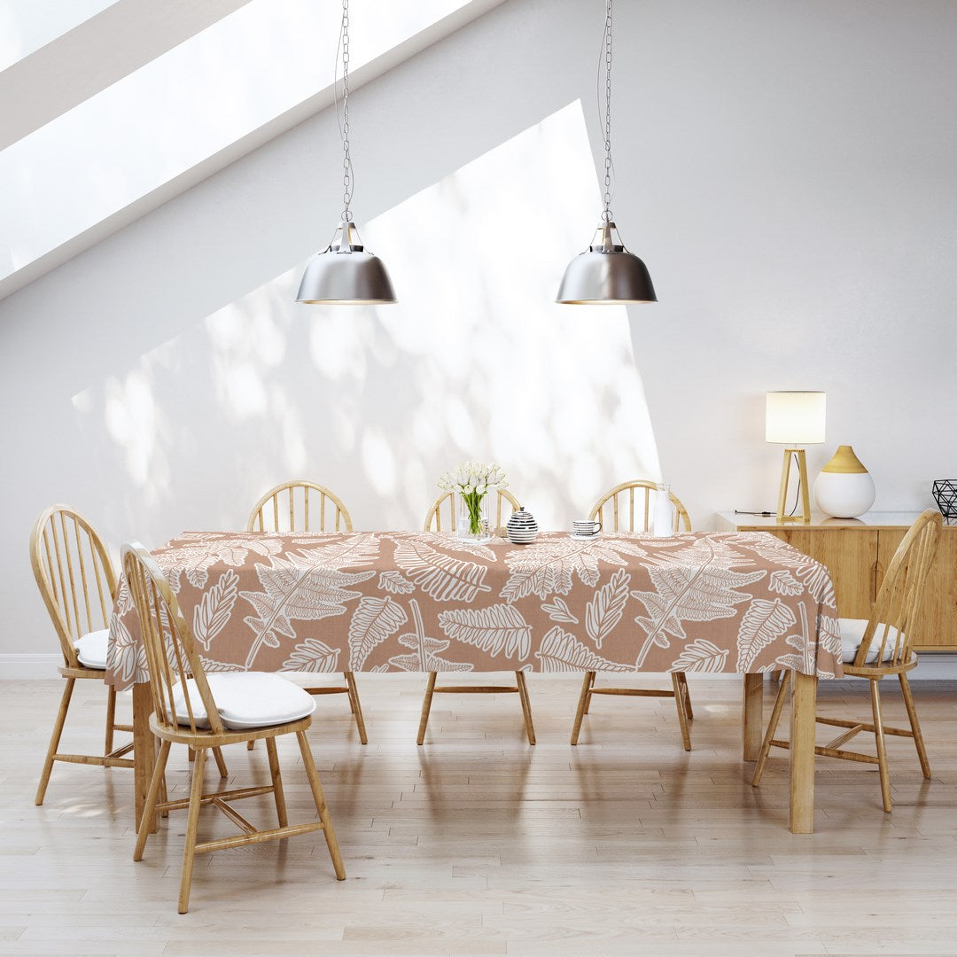 MANTEL ESTAMPADO ANTIMANCHAS BOSCO PEACH