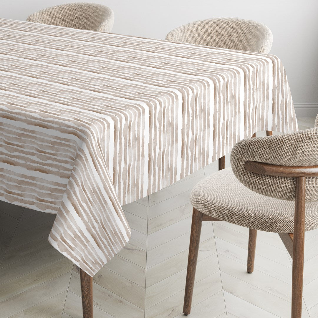 MANTEL ESTAMPADO ANTIMANCHAS RAYAS DGRADE CANELA