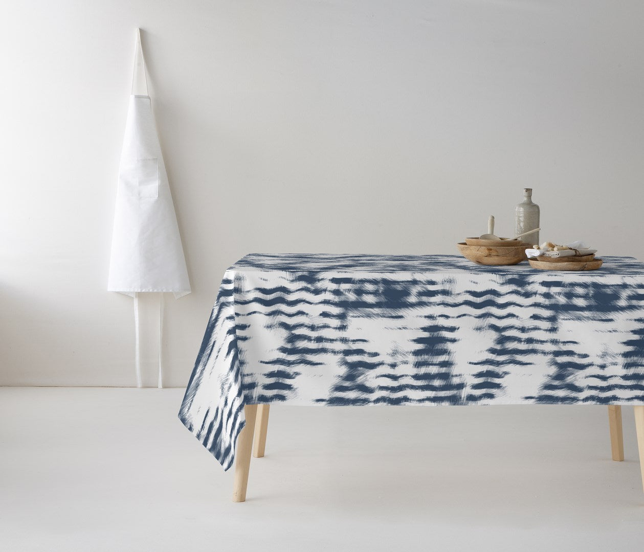 MANTEL ESTAMPADO ANTIMANCHAS WAVES BLUE