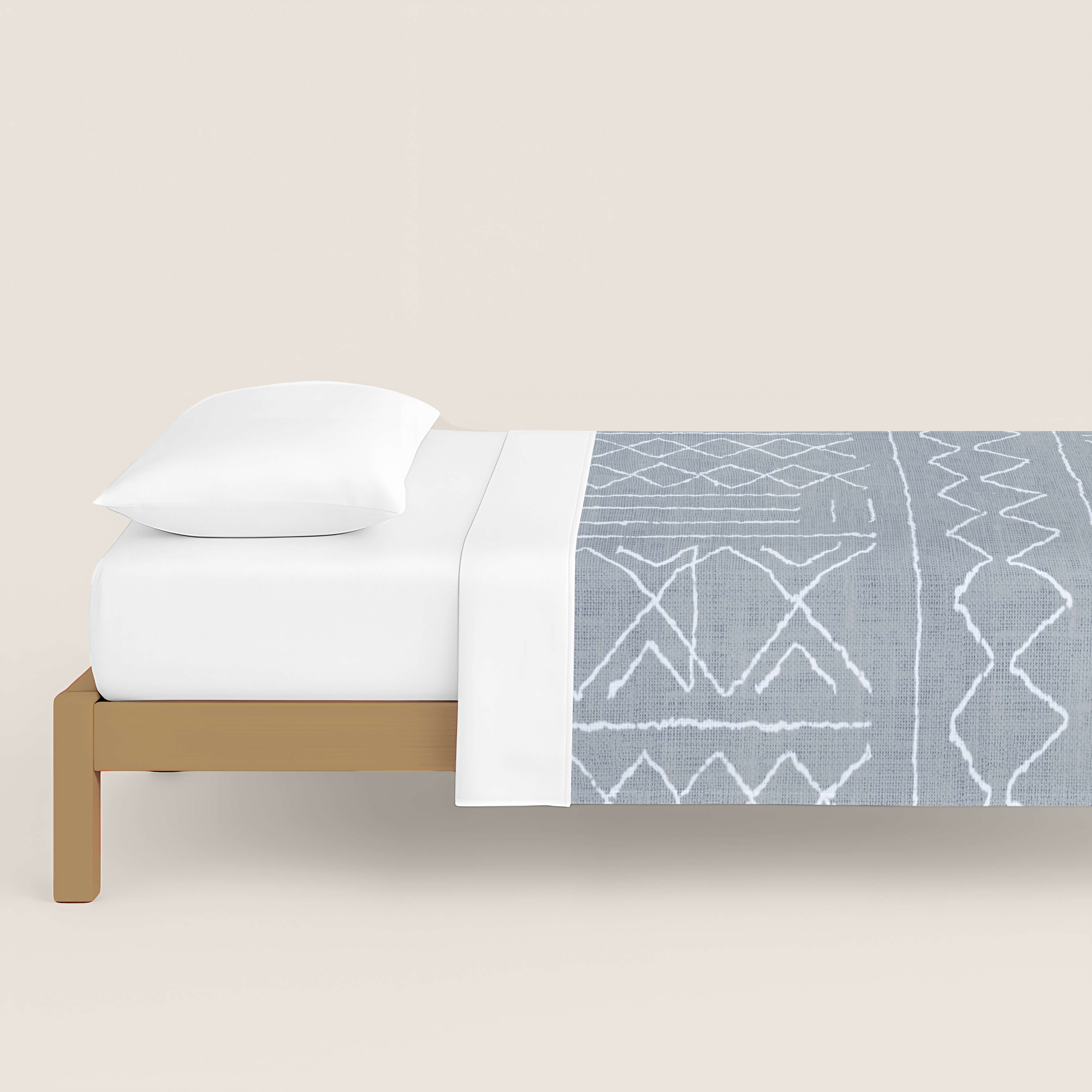 FUNDA NÓRDICA ESTAMPADA NAUEK GREY 100% ALGODÓN