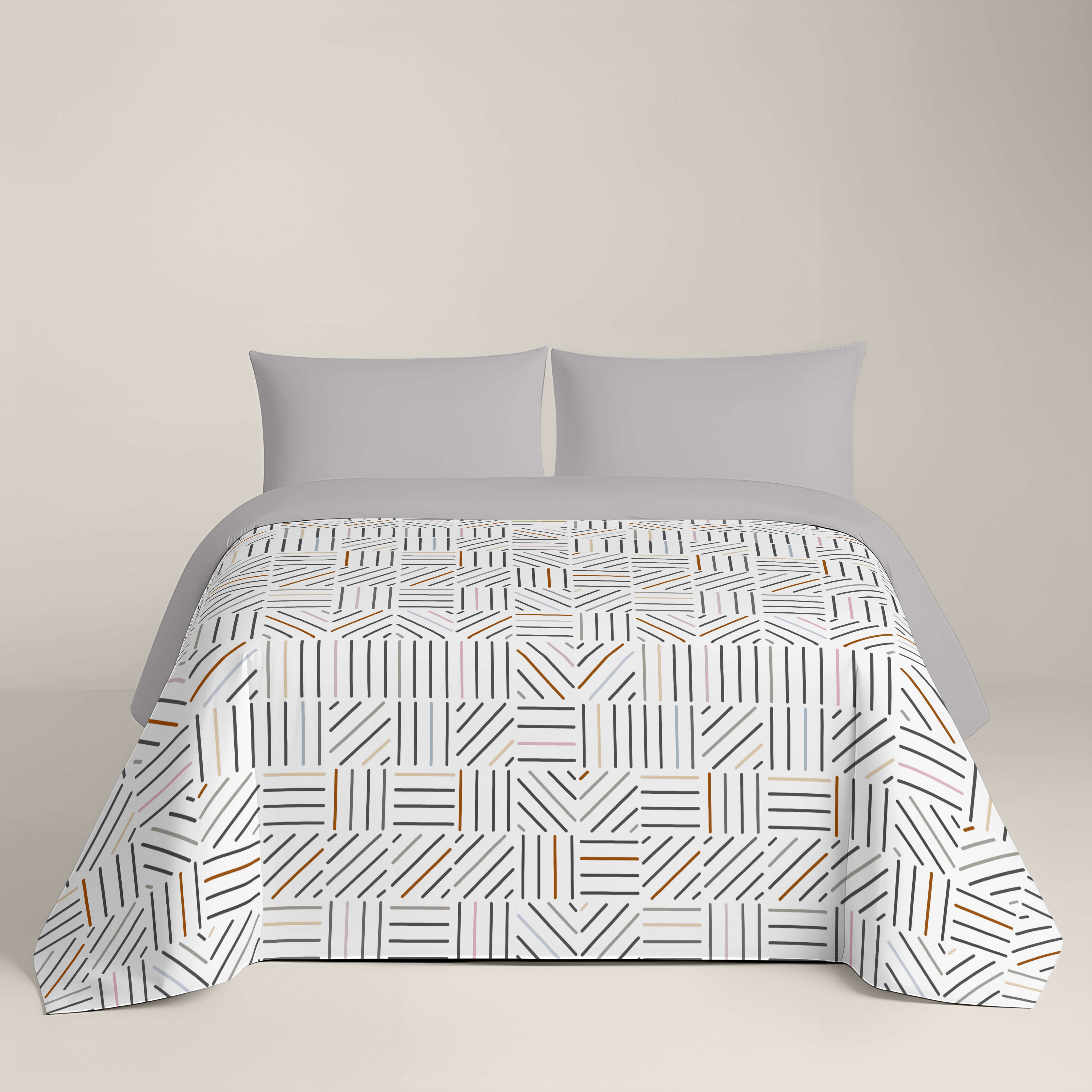 FUNDA NÓRDICA ESTAMPADA TRAMES 100% ALGODÓN