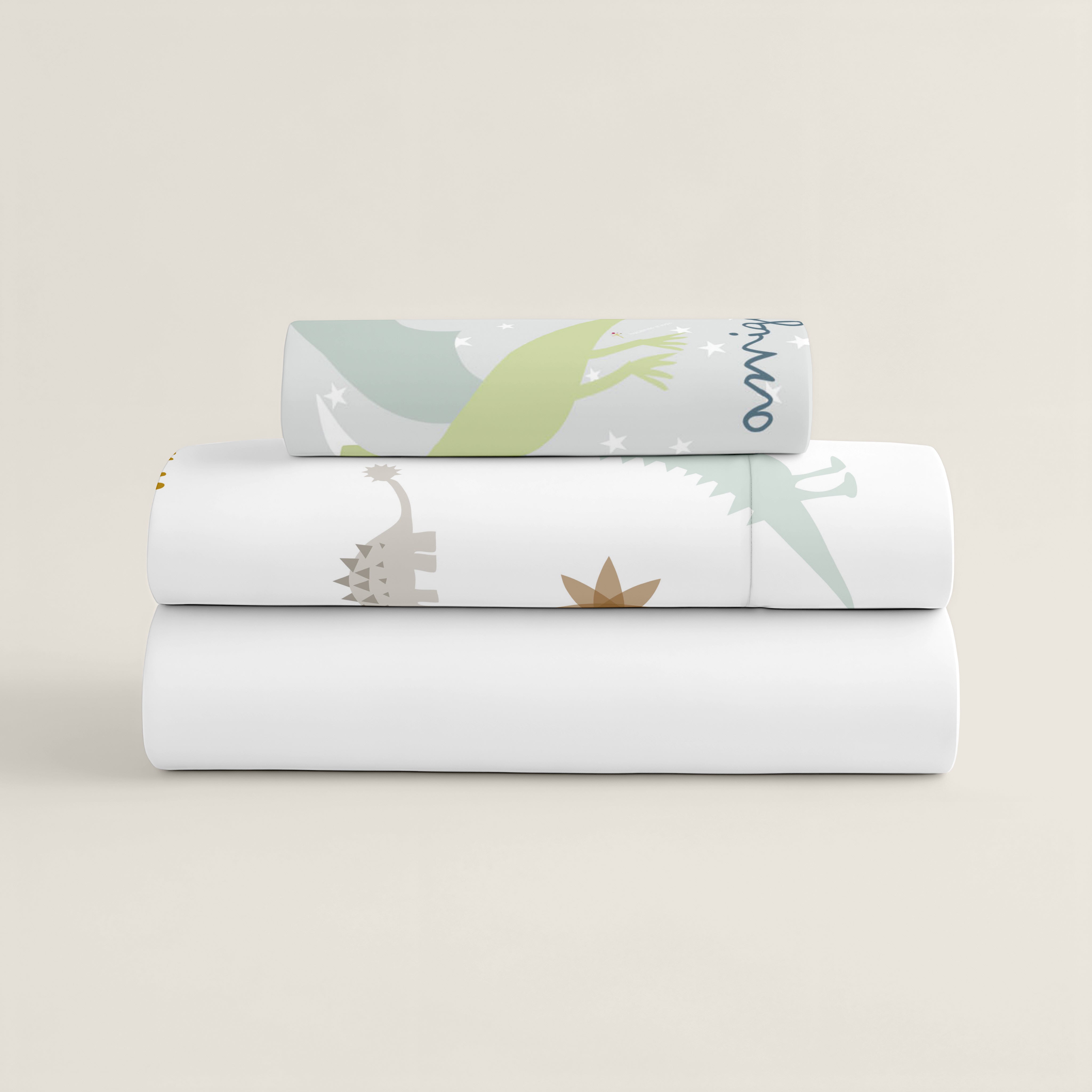 JUEGO DE SÁBANAS CUNA BEBÉ DINOS B 100% ALGODÓN