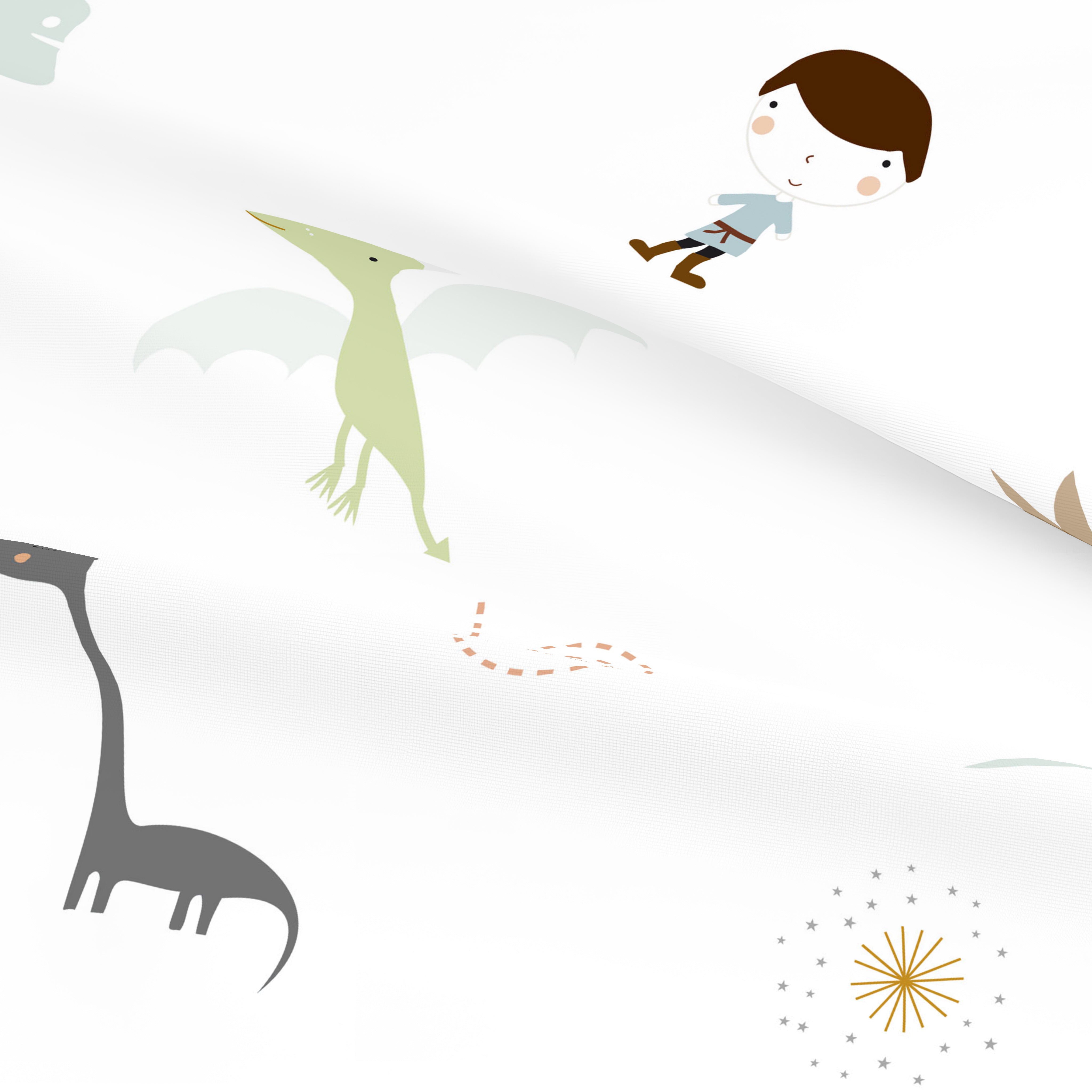 JUEGO DE SÁBANAS CUNA BEBÉ DINOS B 100% ALGODÓN