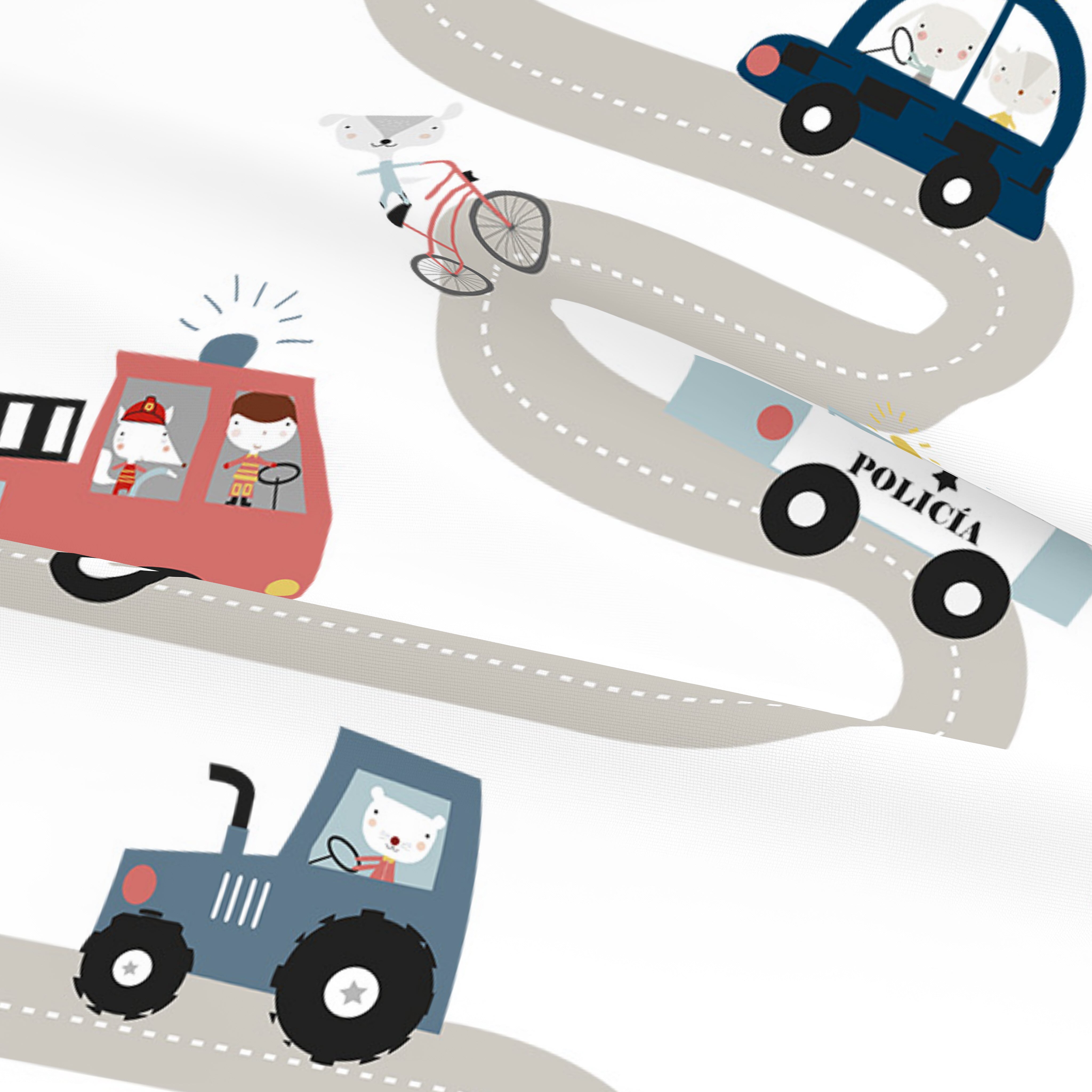 JUEGO DE SÁBANAS CUNA BEBÉ TRANSPORTES A 100% ALGODÓN