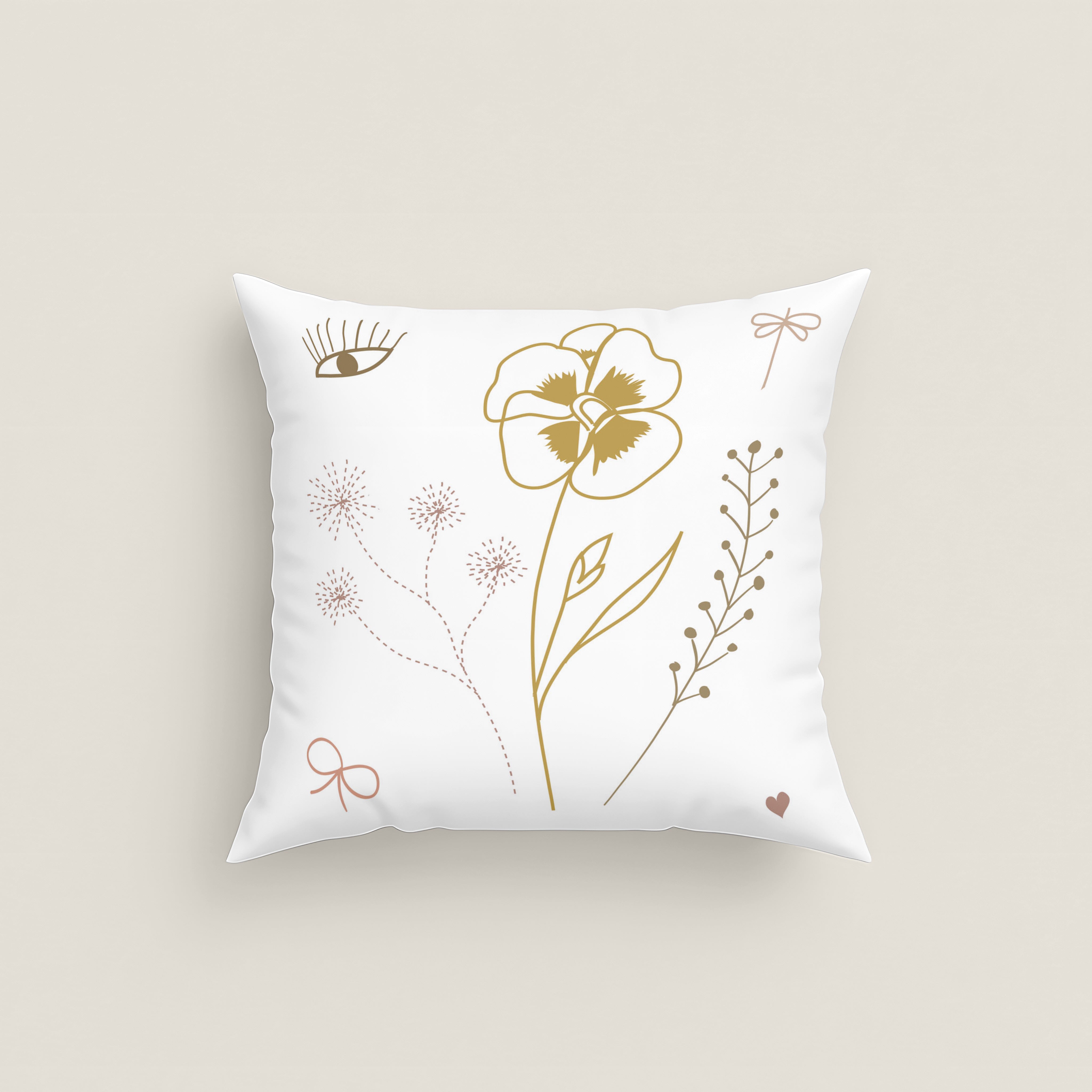 FUNDA DE COJÍN INFANTIL ESTAMPADO FLOWER CHAOS 100% ALGODÓN