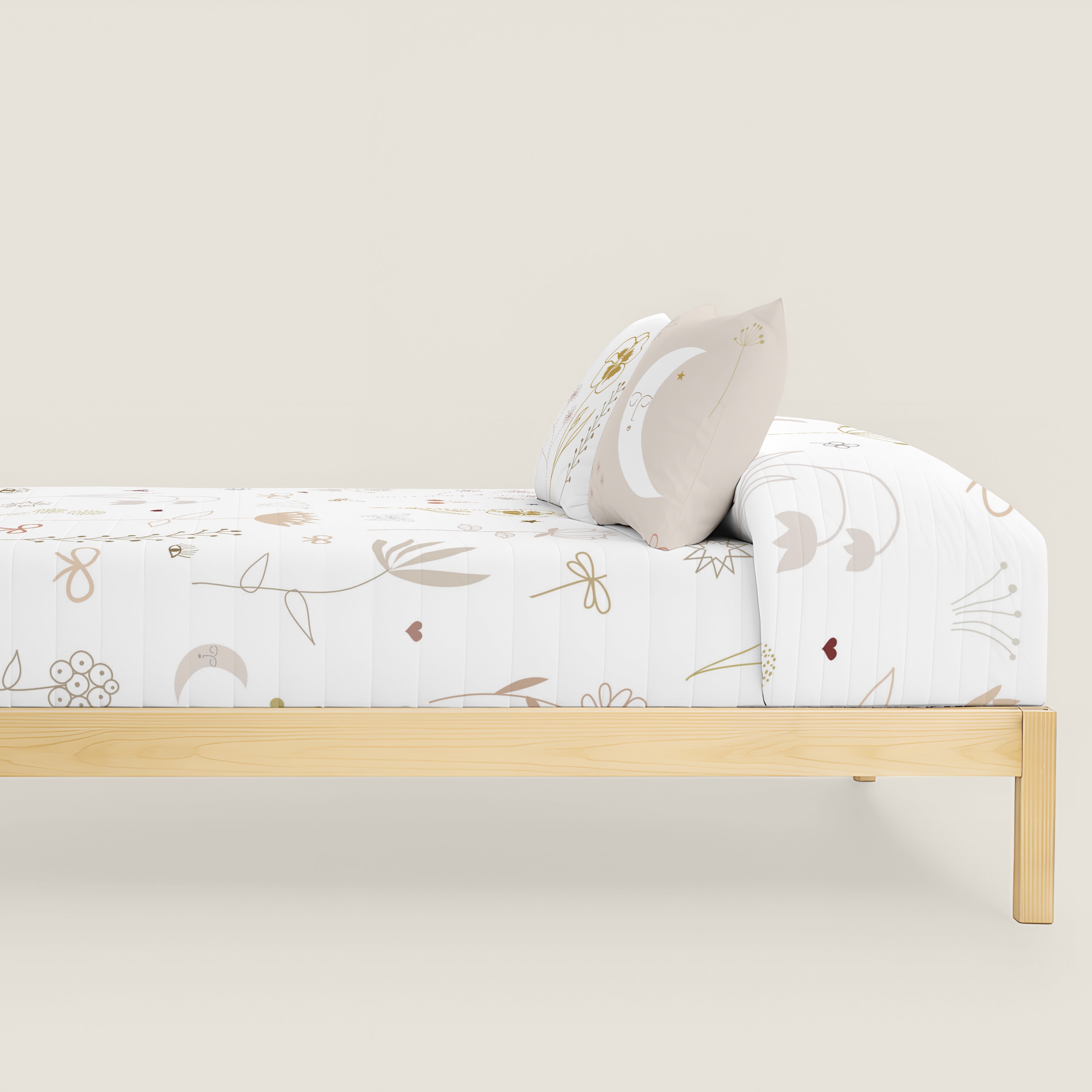 COLCHA BOUTI REVERSIBLE ESTAMPADA FLOWER CHAOS 100% ALGODÓN