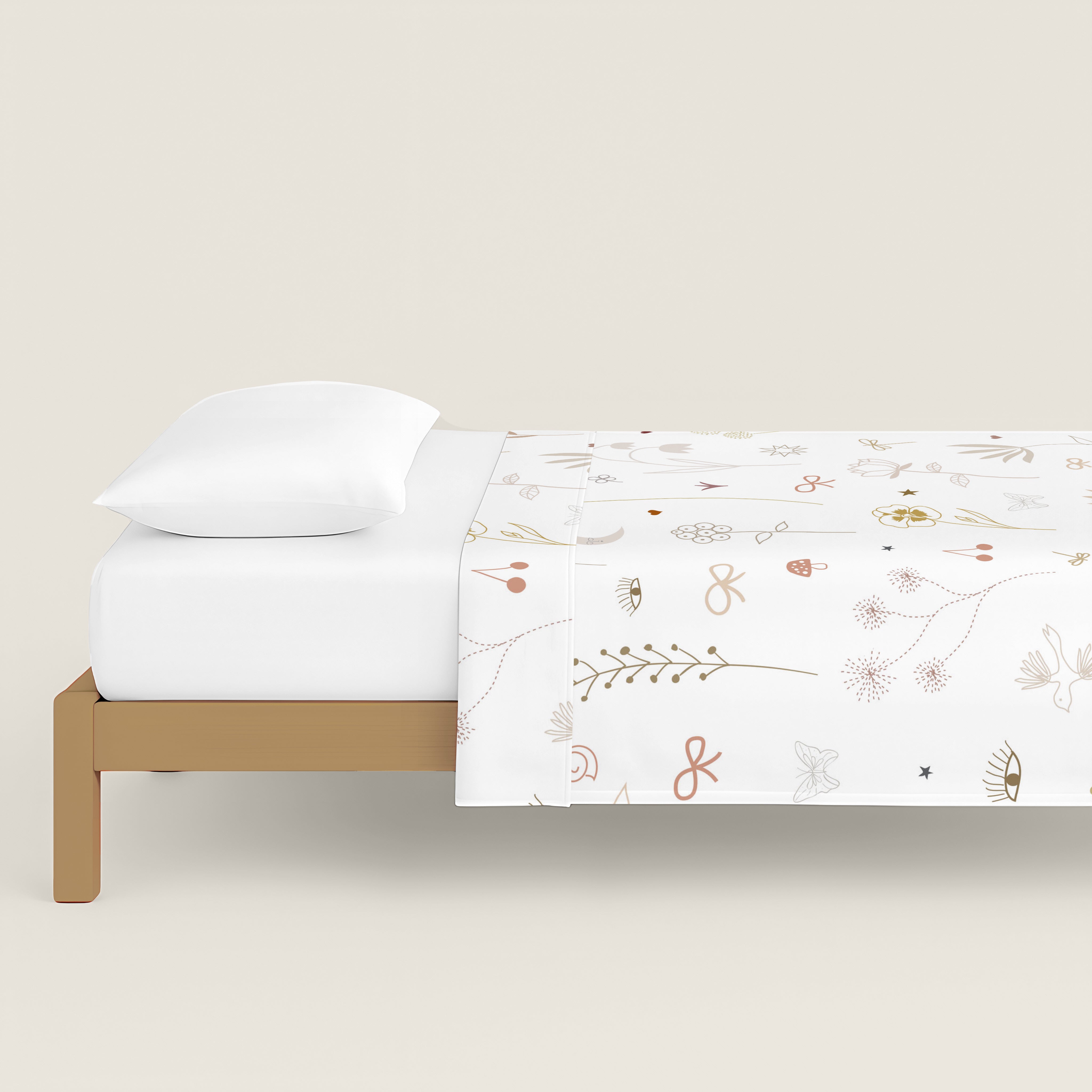 COMPLETO LENZUOLA STAMPATE FLOWERS CHAO 100% COTONE