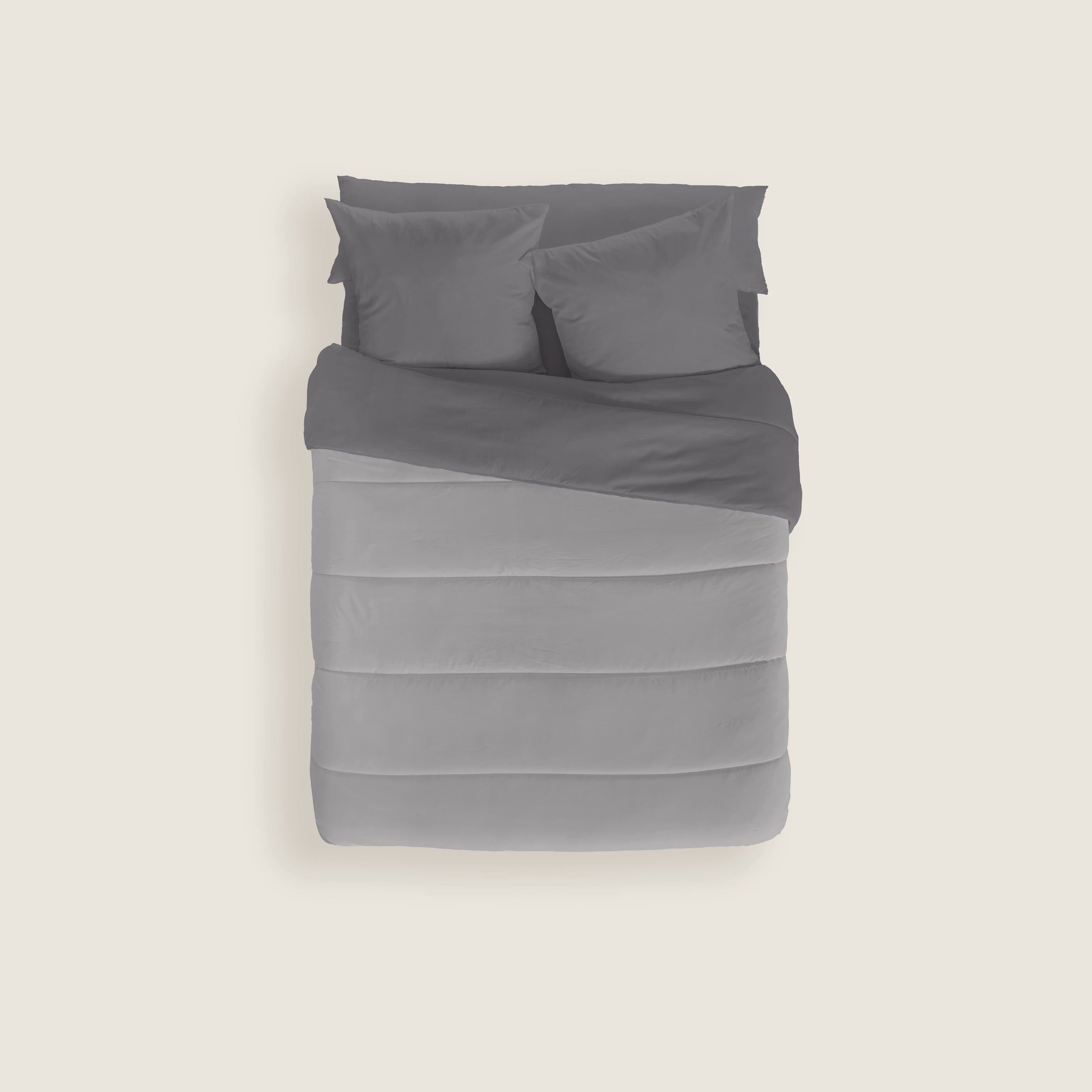 EDREDÓN NÓRDICO BICOLOR GRIS/GRIS CLARO