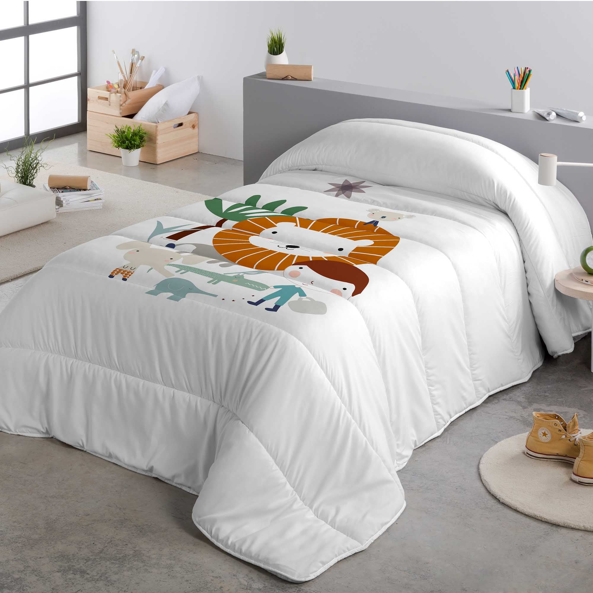 EDREDÓN NÓRDICO ESTAMPADO INFANTIL JUNGLA NIÑO