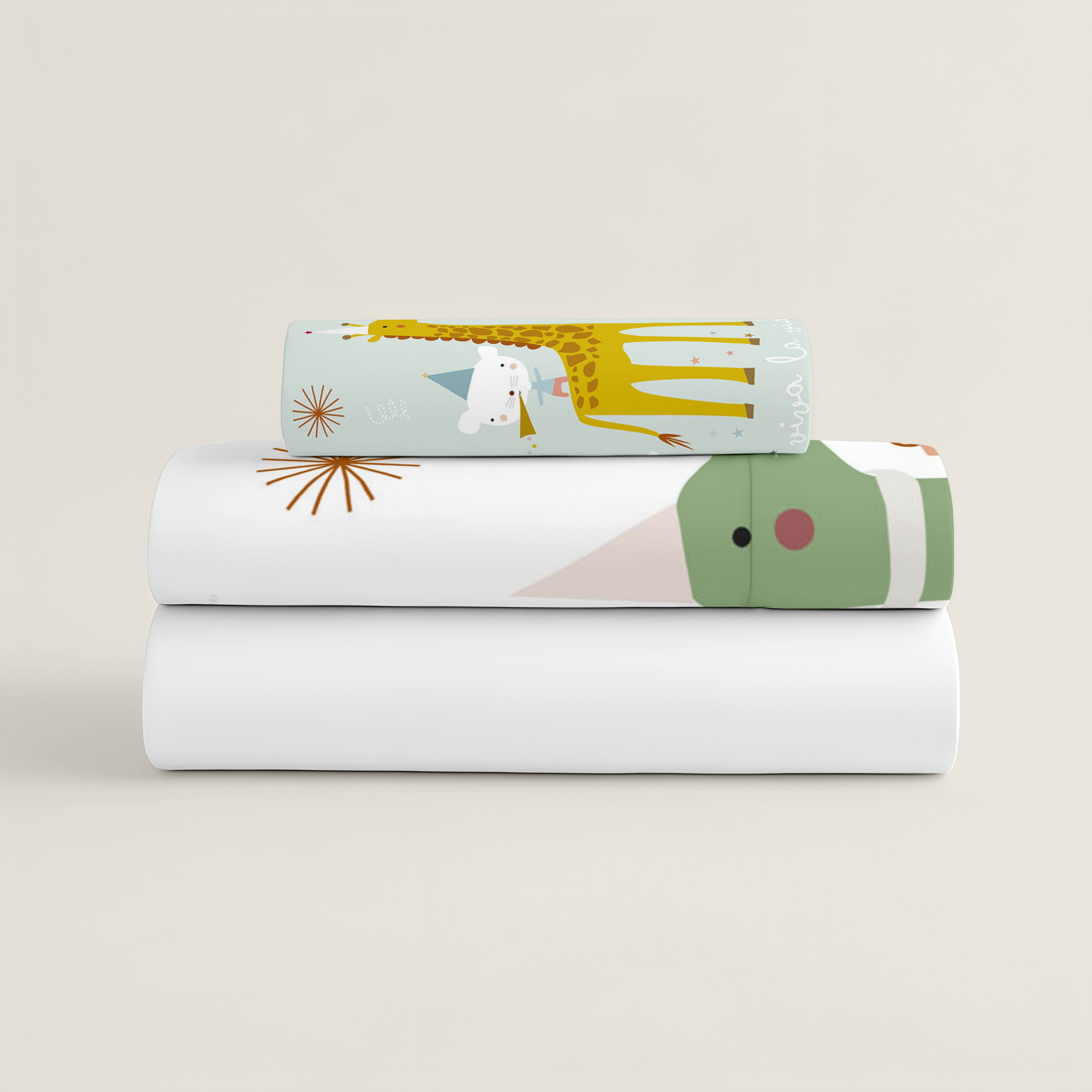 JUEGO DE SÁBANAS CUNA BEBÉ FIESTA 100% ALGODÓN