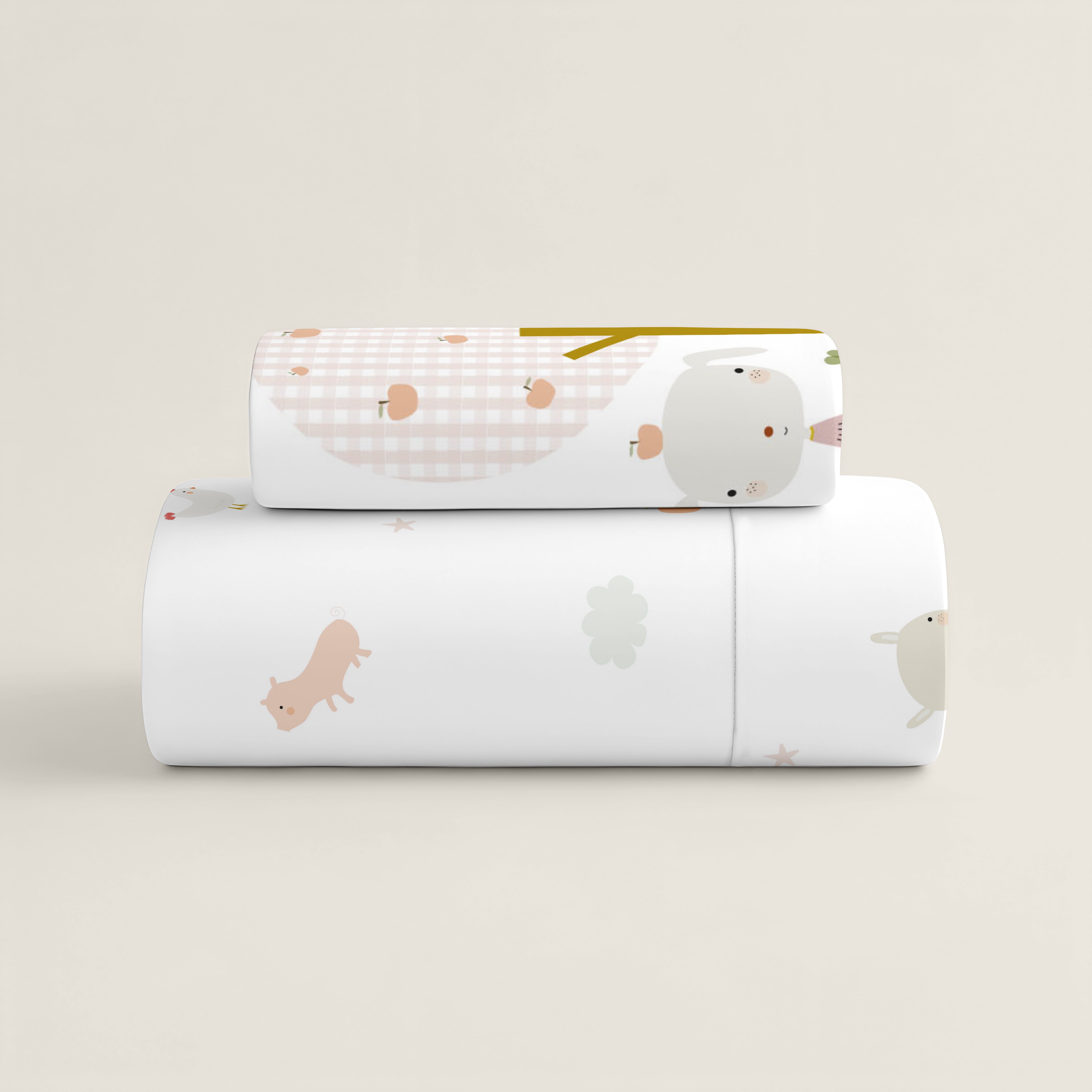 FUNDA NÓRDICA REVERSIBLE CUNA BEBÉ GRANJA 100% ALGODÓN