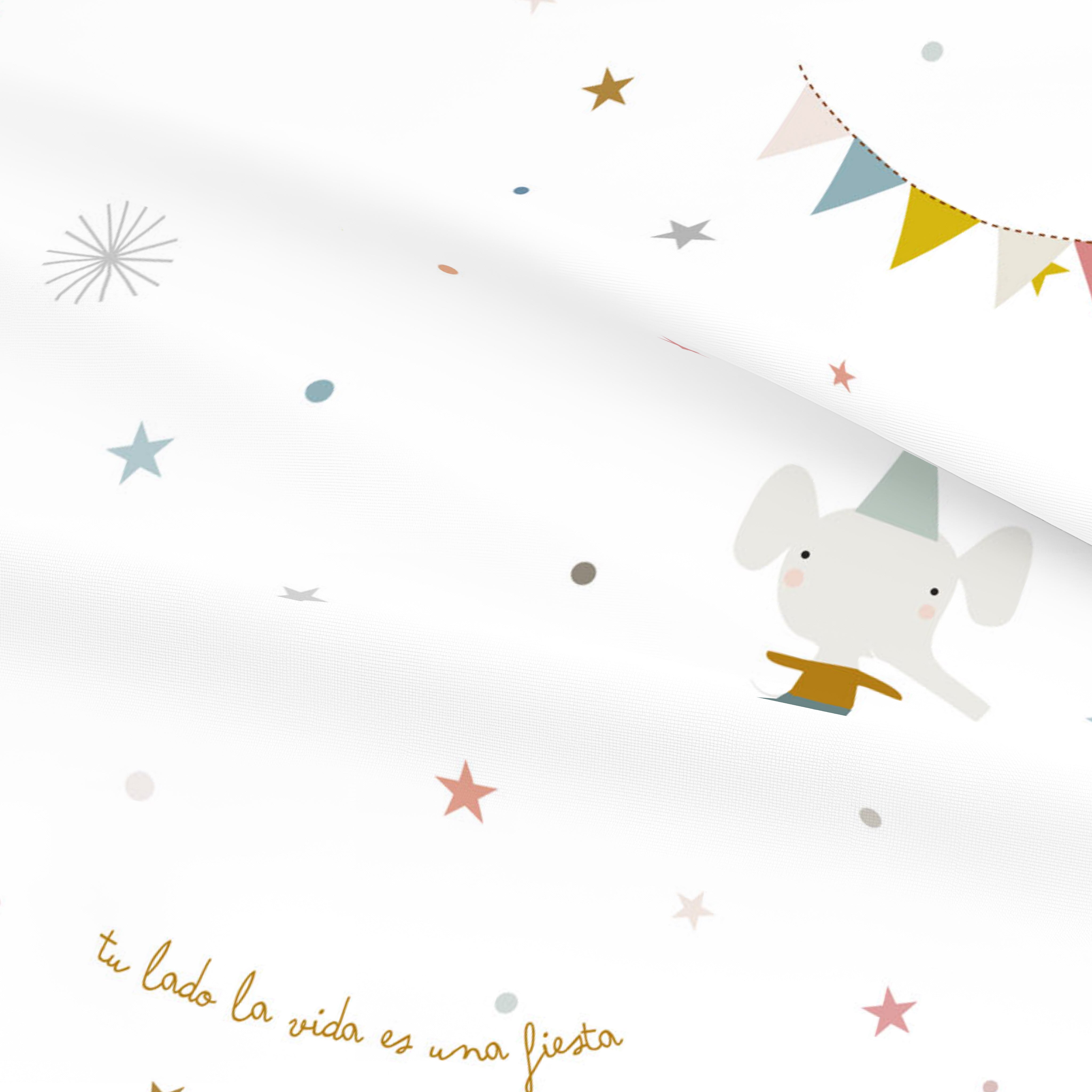 JUEGO DE SÁBANAS CUNA BEBÉ FIESTA B 100% ALGODÓN