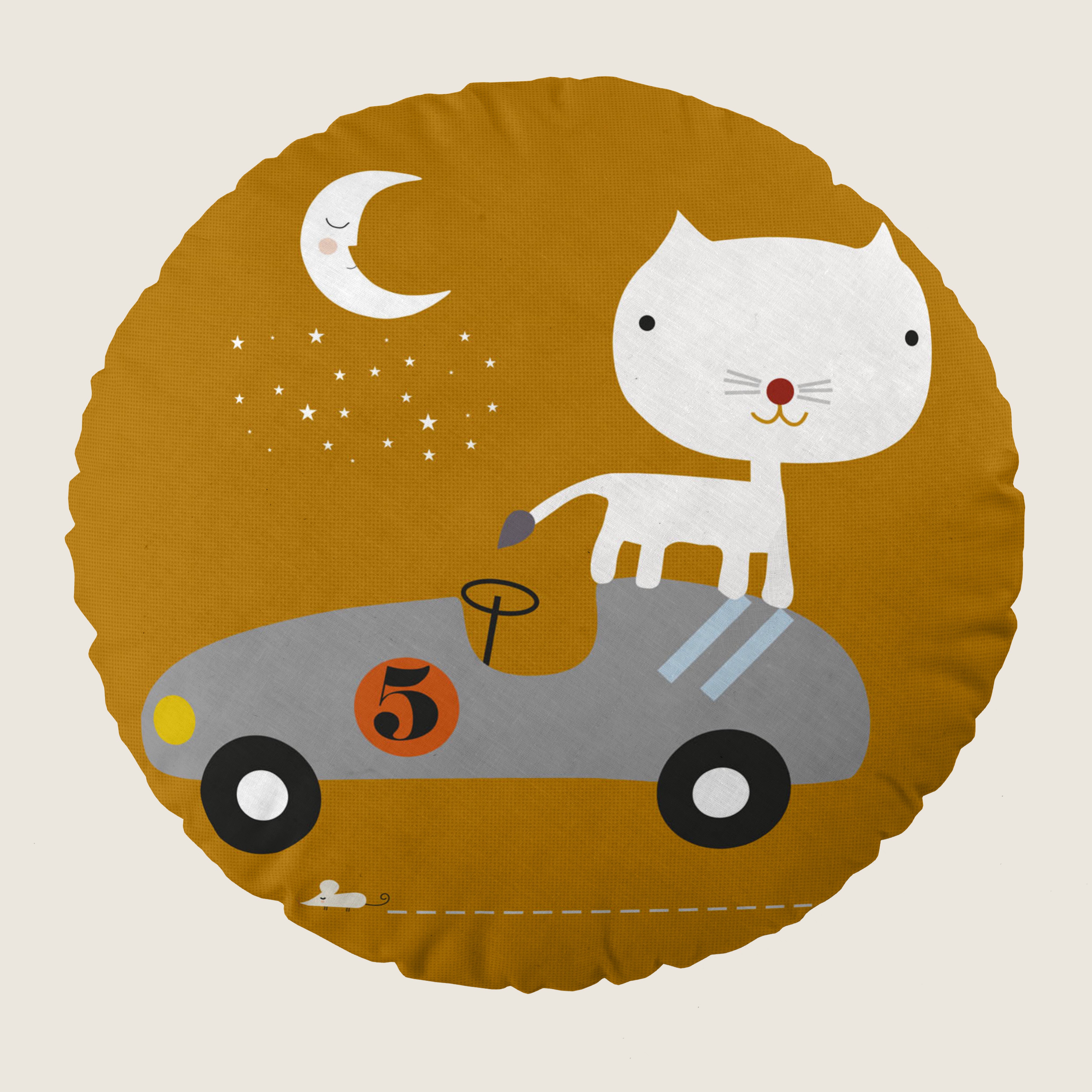 COJÍN REDONDO INFANTIL ESTAMPADO HERRAMIENTAS