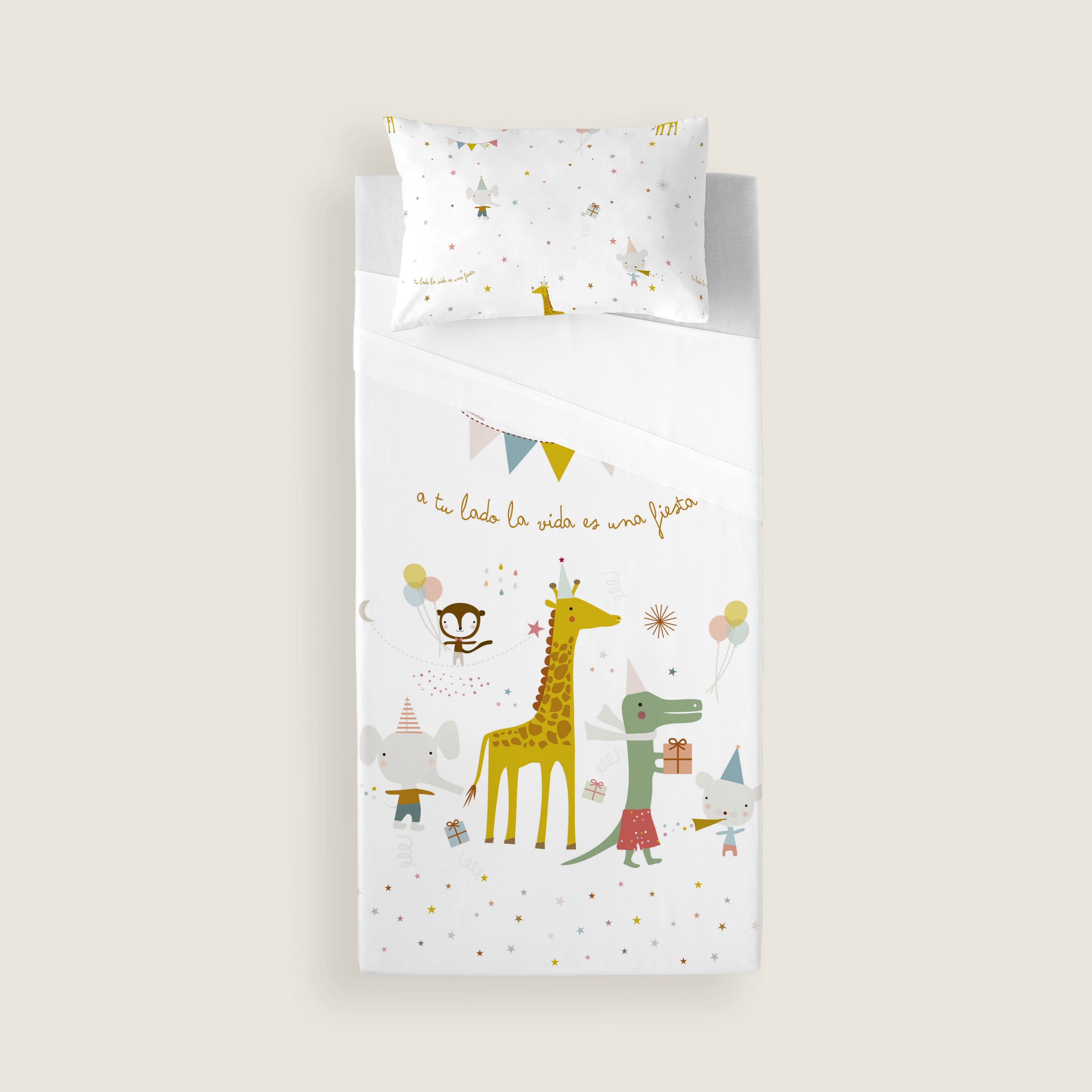 SET LENZUOLA STAMPATE PER BAMBINI FIESTA 100% COTONE