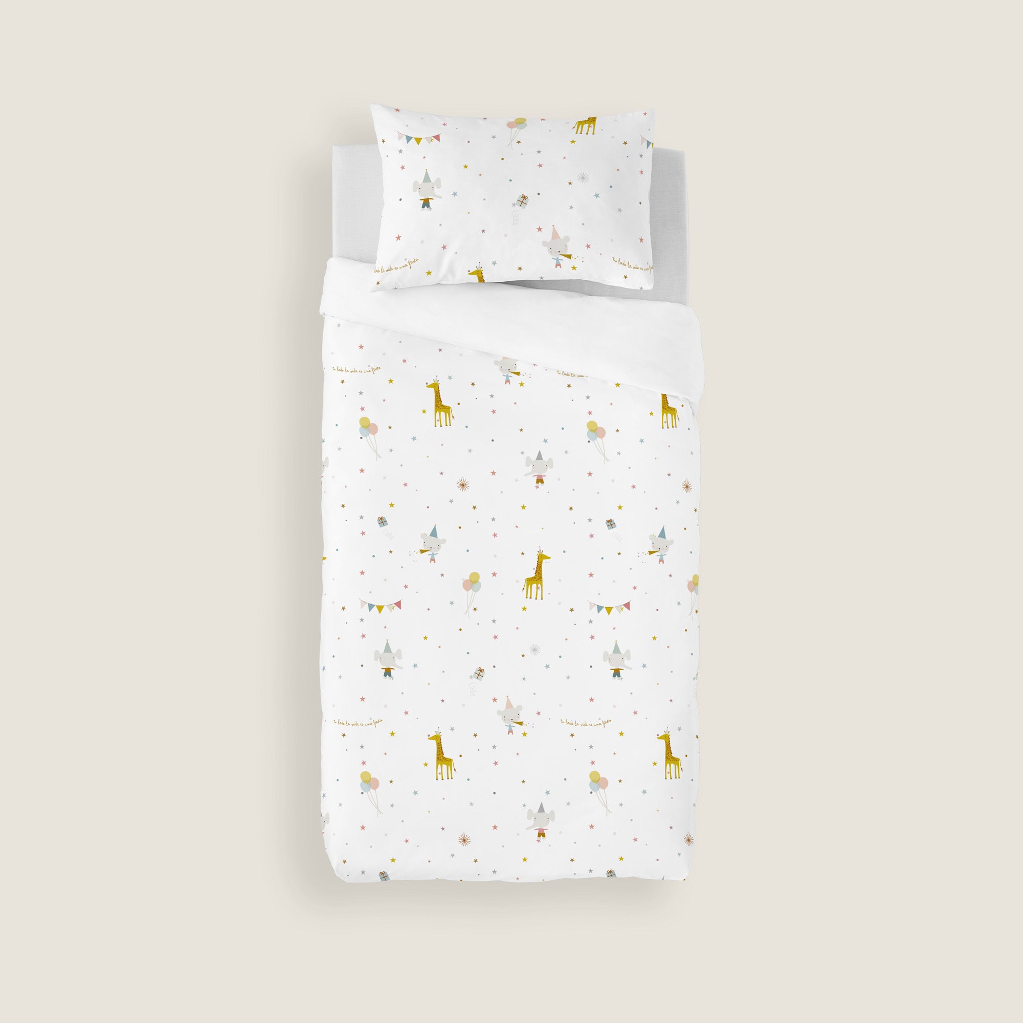 COPRIPIUMINO REVERSIBILE STAMPATO PER BAMBINI FIESTA 100% COTONE