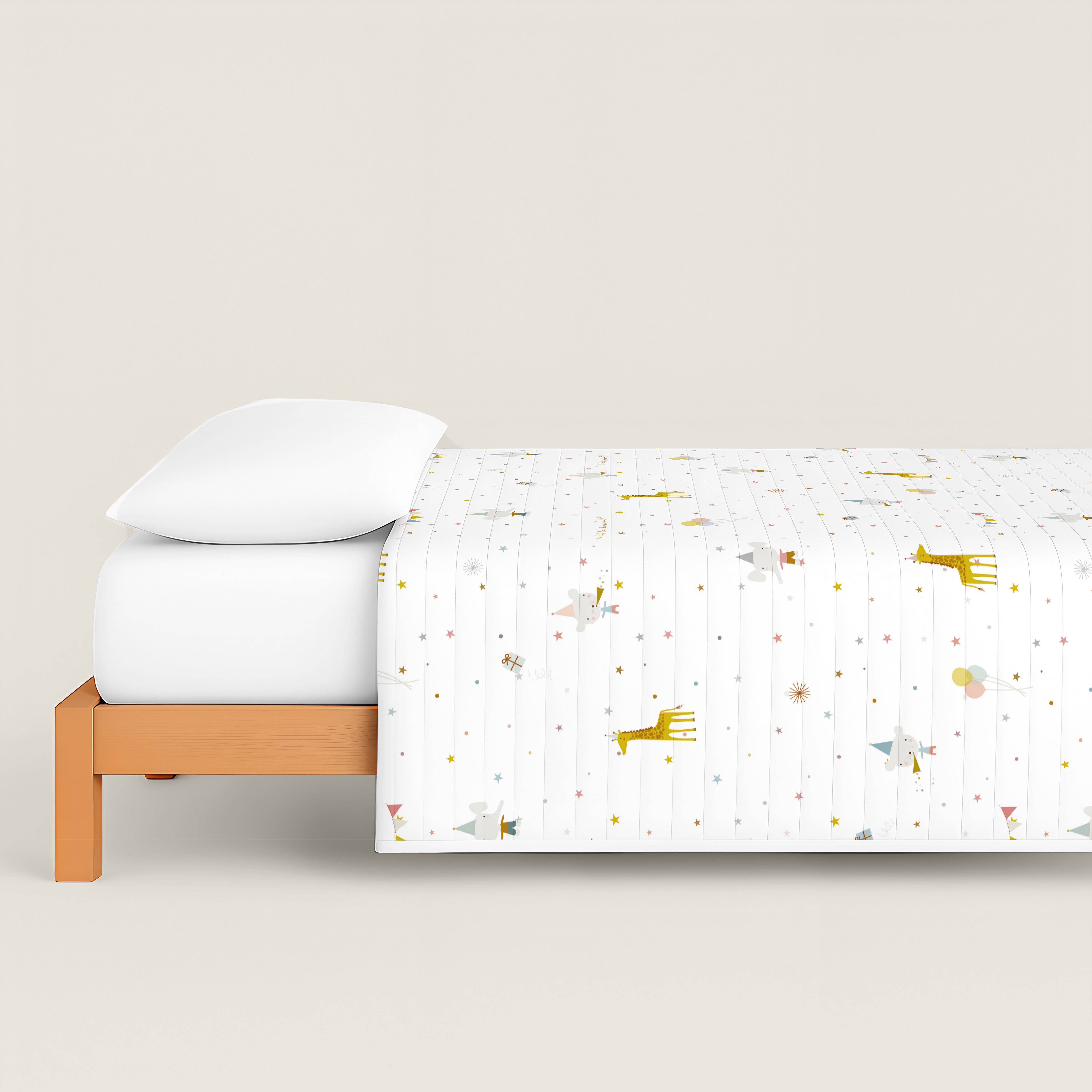 COLCHA BOUTI REVERSIBLE ESTAMPADA INFANTIL FIESTA 100% ALGODÓN