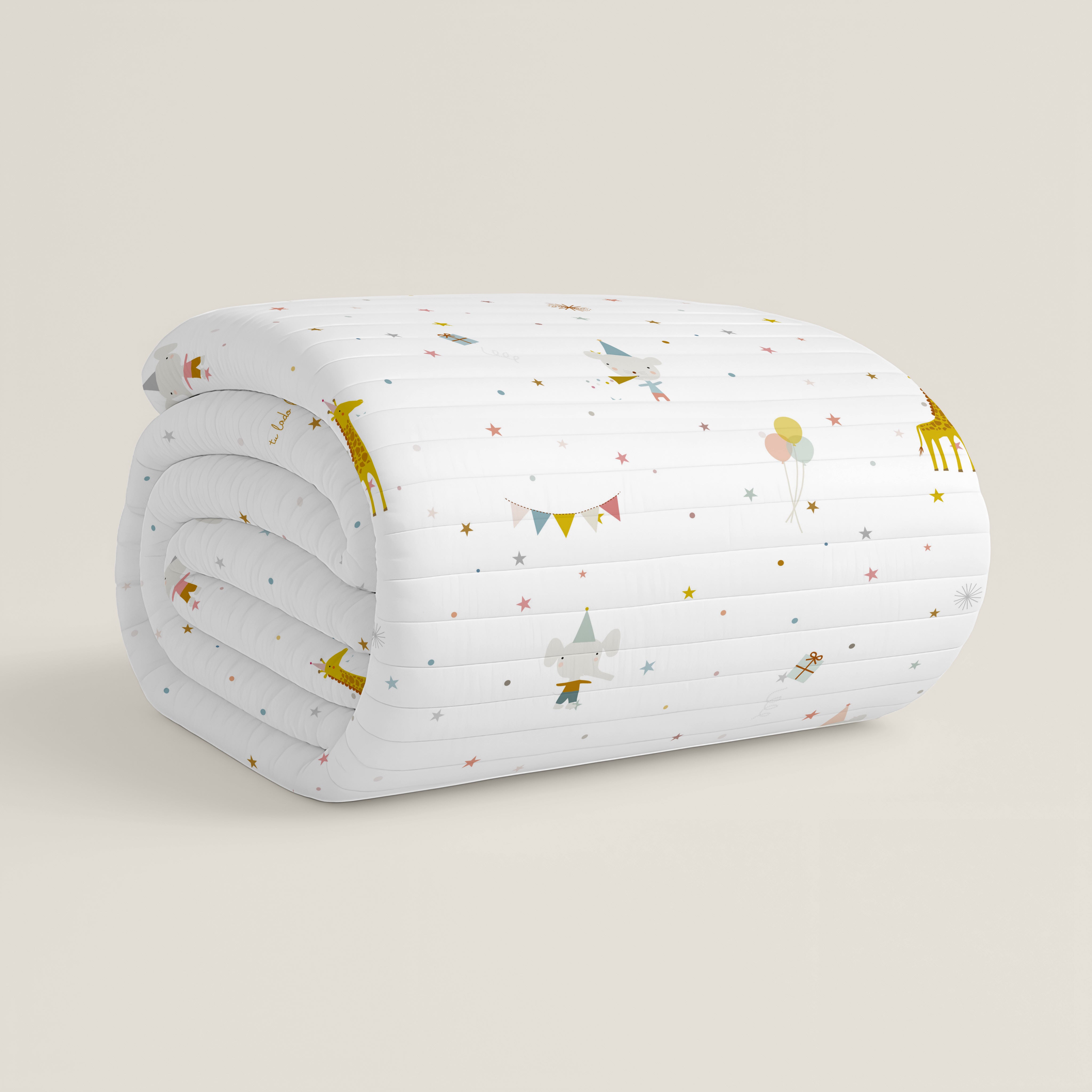 COLCHA BOUTI REVERSIBLE ESTAMPADA INFANTIL FIESTA 100% ALGODÓN