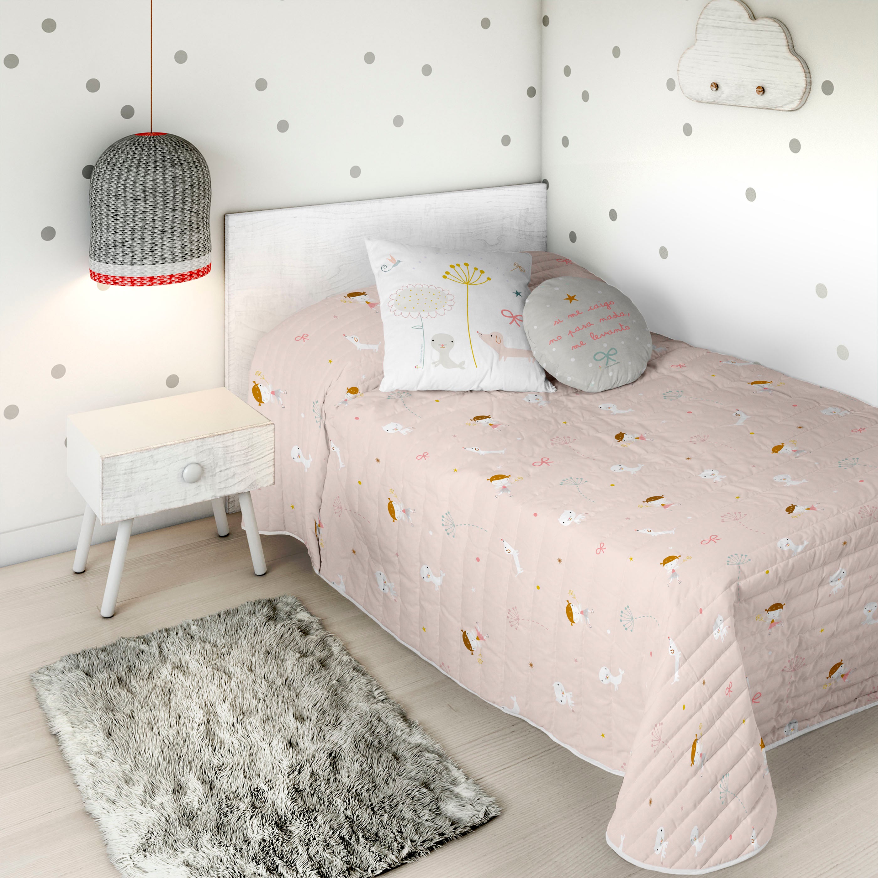 COPRILETTO BOUTI REVERSIBILE STAMPATO PER BAMBINI PATTINATRICE 100% COTONE