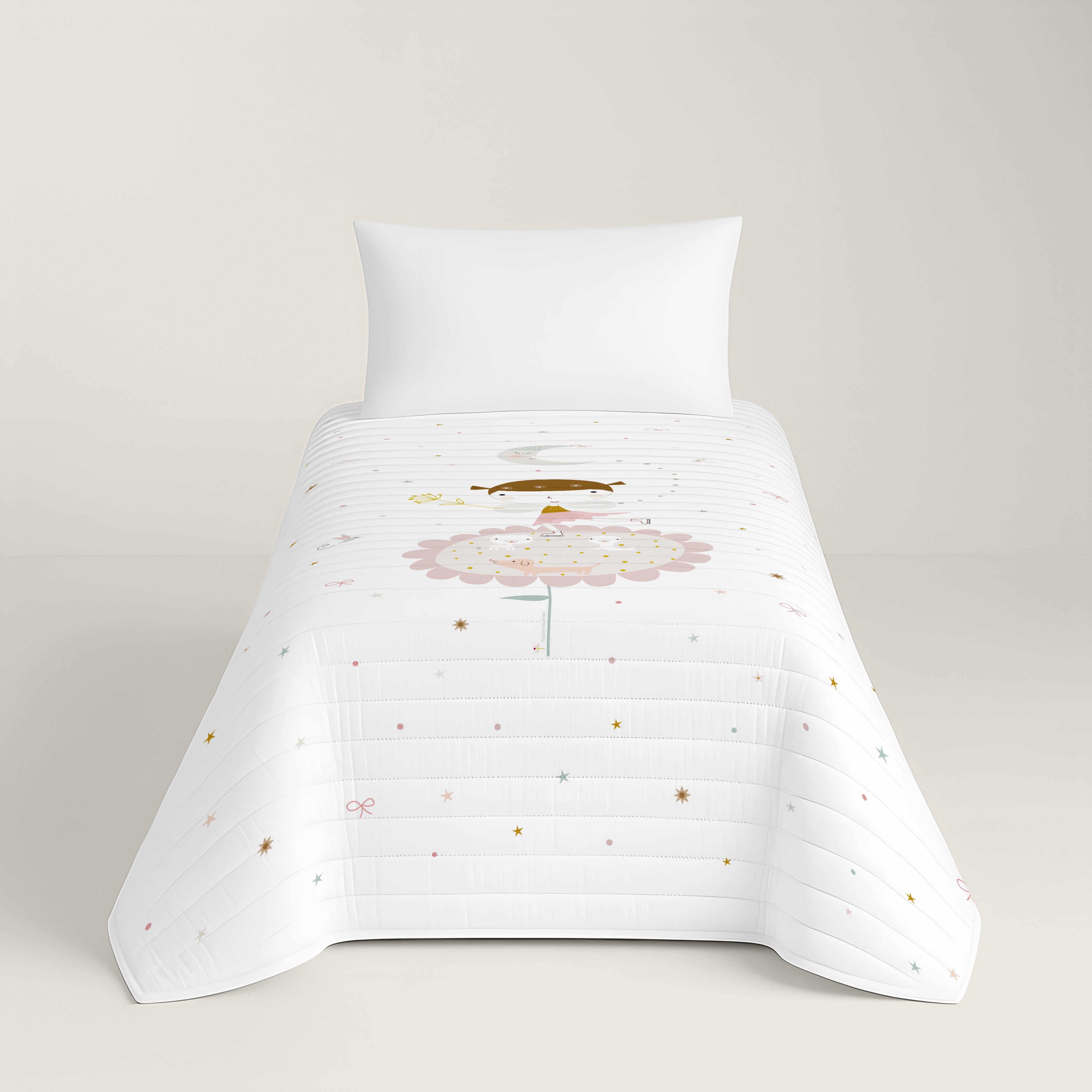 COPRILETTO BOUTI REVERSIBILE STAMPATO PER BAMBINI PATTINATRICE 100% COTONE