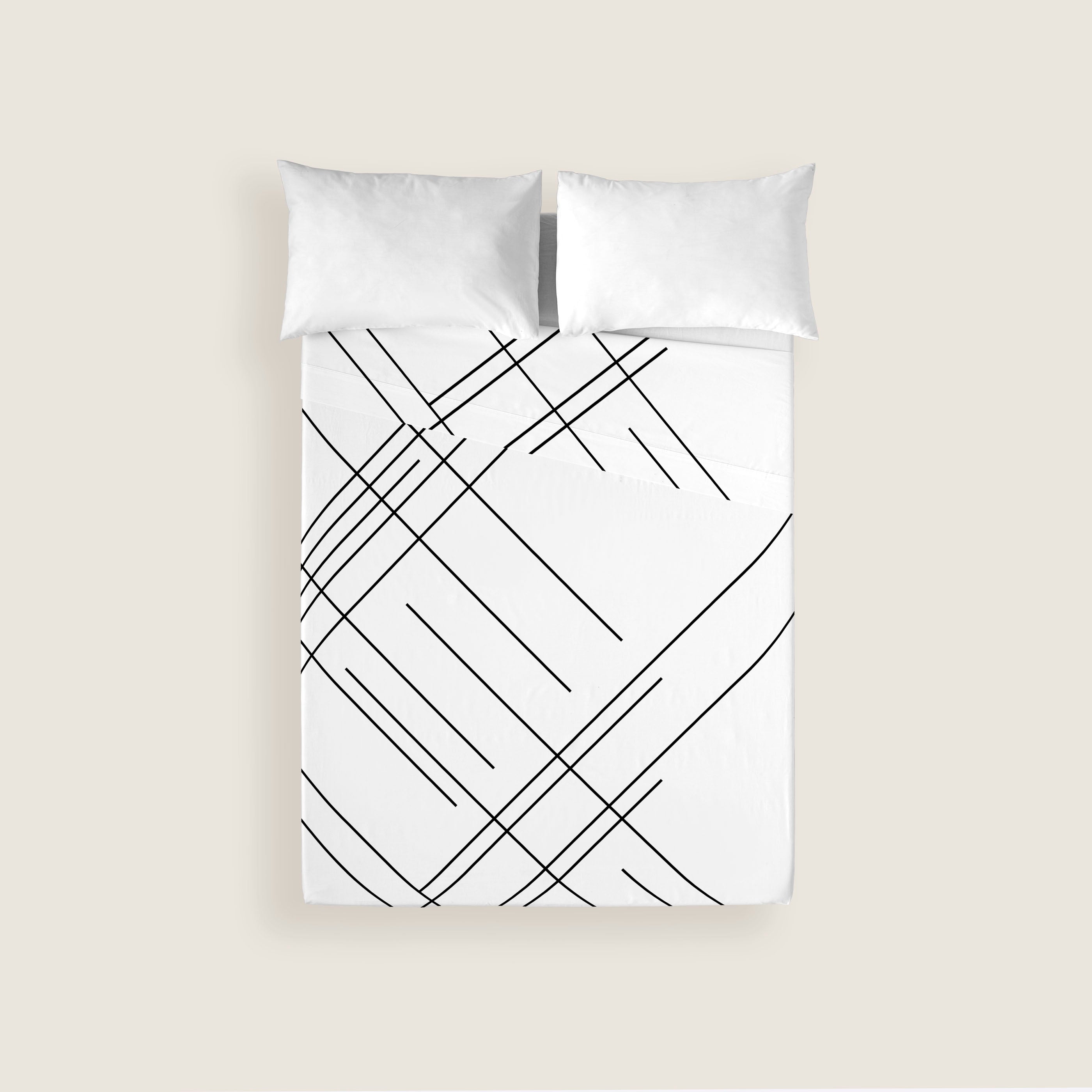 JUEGO SÁBANAS ESTAMPADAS LINE 100% ALGODÓN