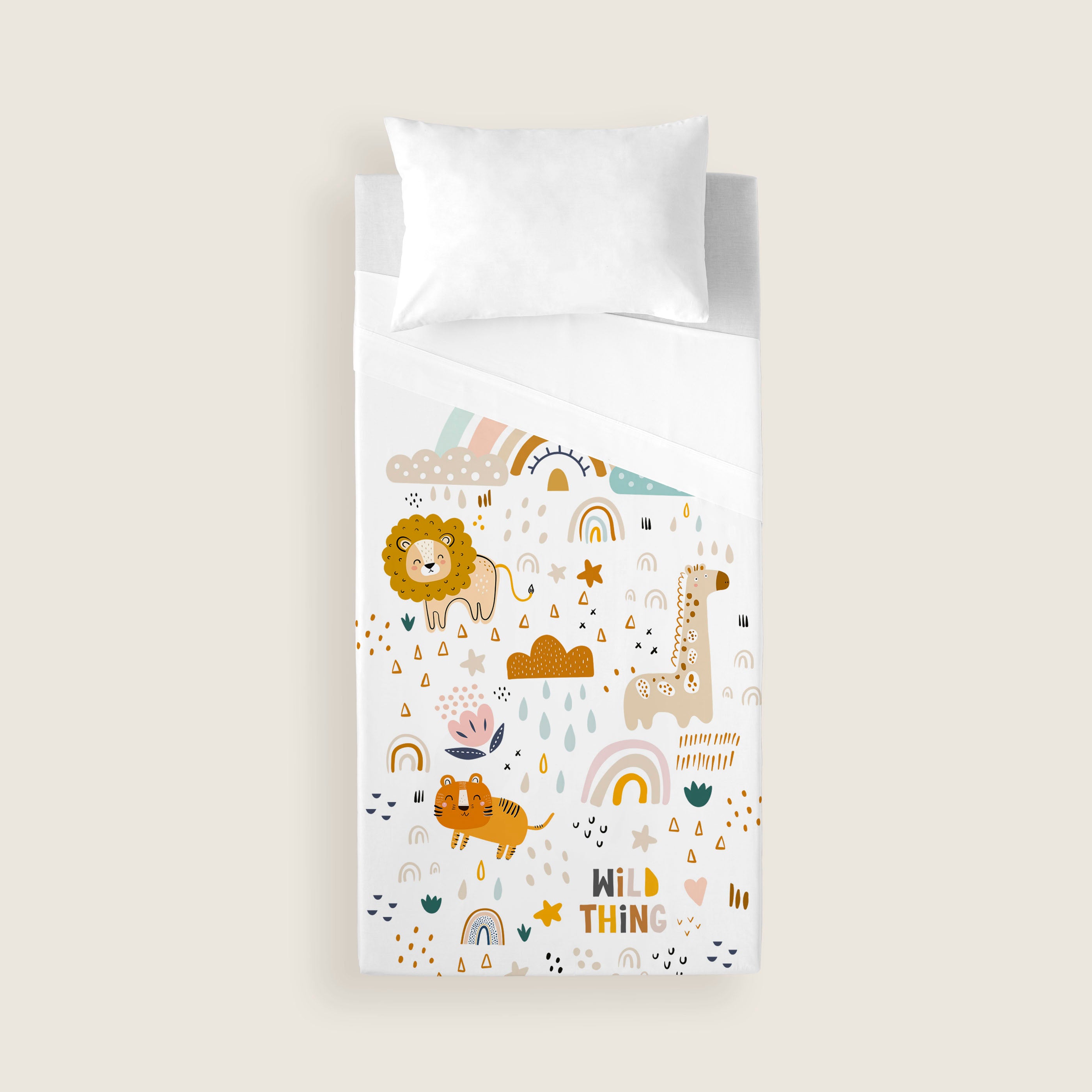 JUEGO SÁBANAS ESTAMPADAS INFANTIL OBINI 100% ALGODÓN