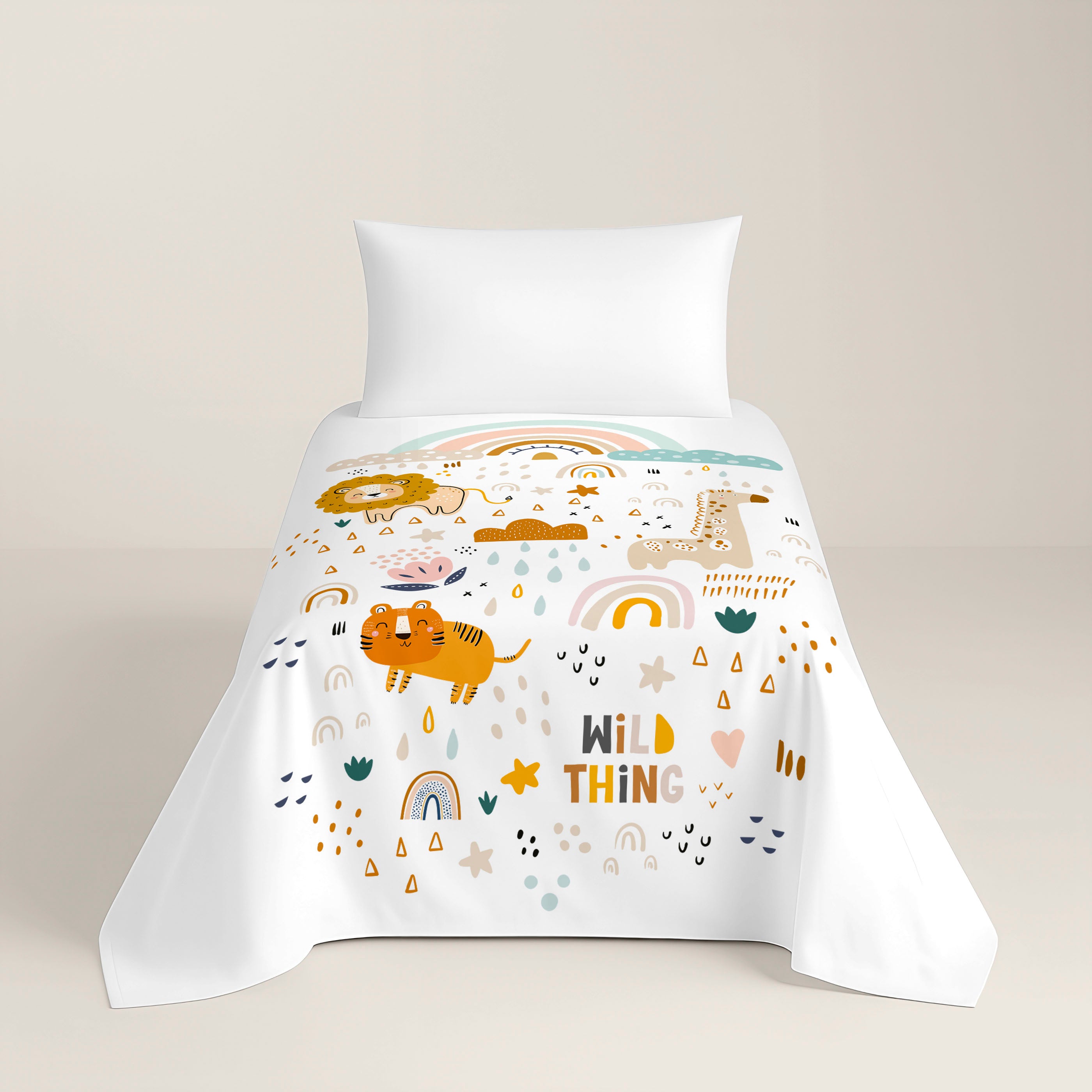 JUEGO SÁBANAS ESTAMPADAS INFANTIL OBINI 100% ALGODÓN