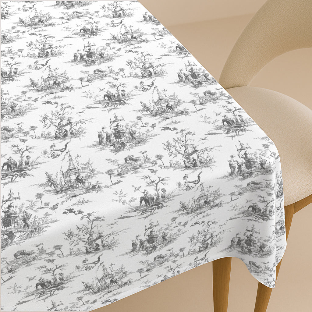 MANTEL ESTAMPADO ANTIMANCHAS SIAM BLACK