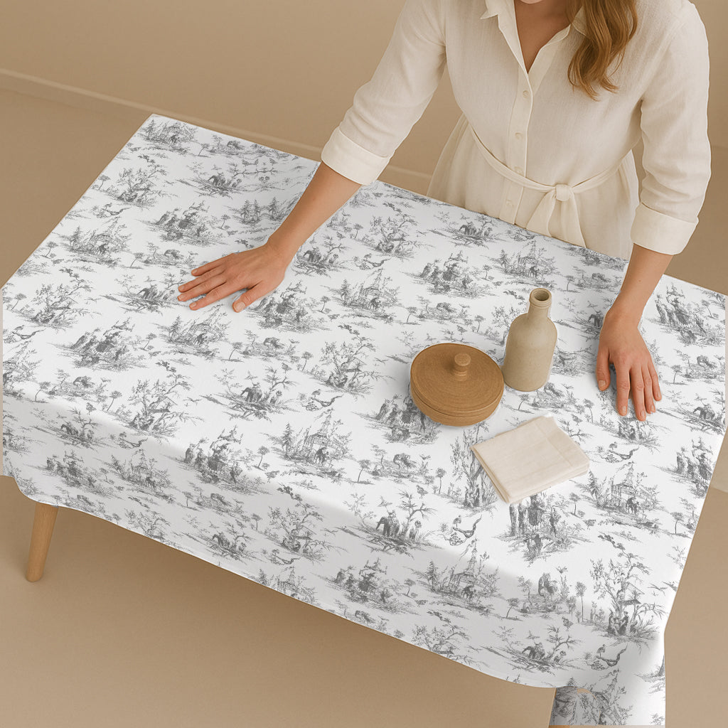 MANTEL ESTAMPADO ANTIMANCHAS SIAM BLACK