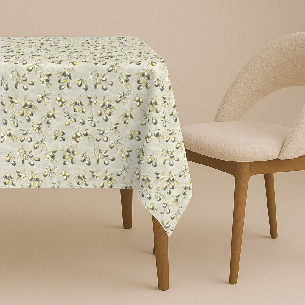 MANTEL ESTAMPADO ANTIMANCHAS AYNI BEIGE