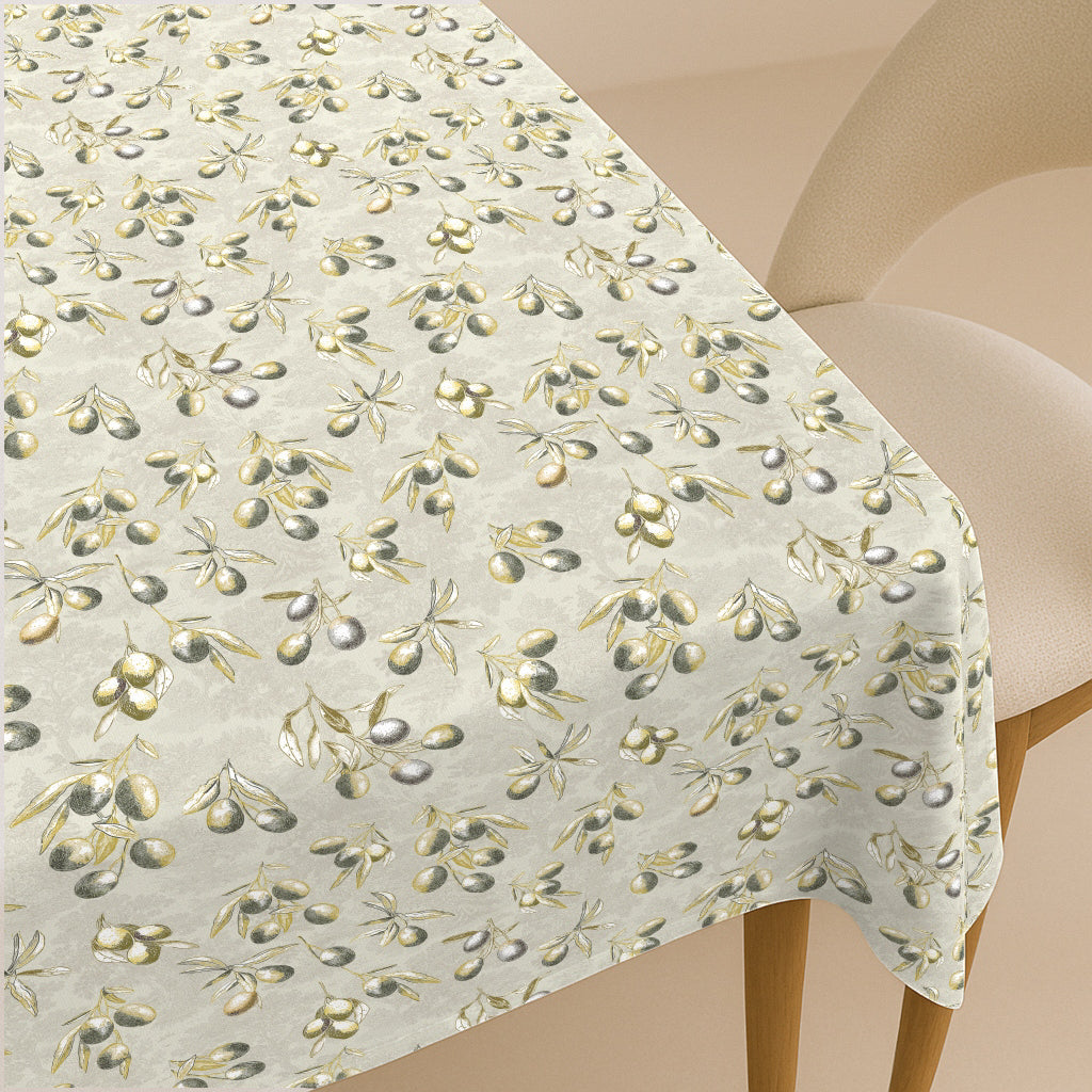 MANTEL ESTAMPADO ANTIMANCHAS AYNI BEIGE