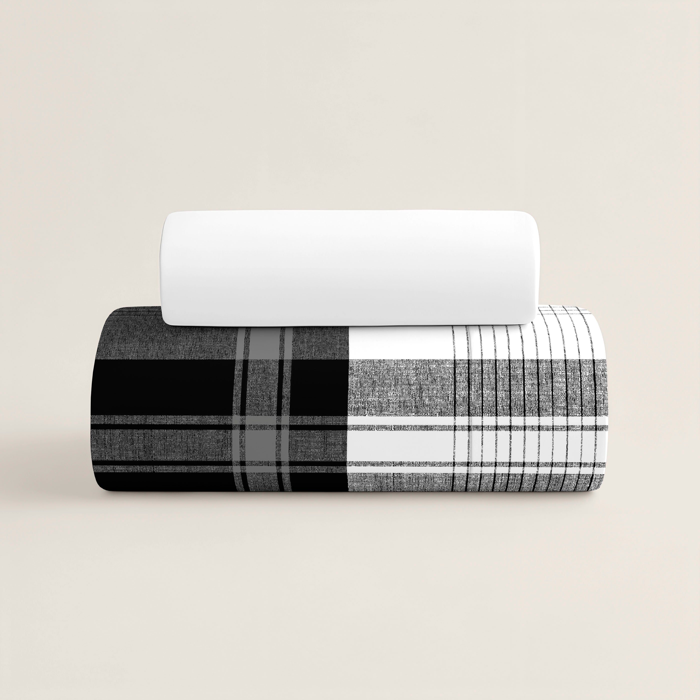 FUNDA NÓRDICA ESTAMPADA CHECK 100% ALGODÓN