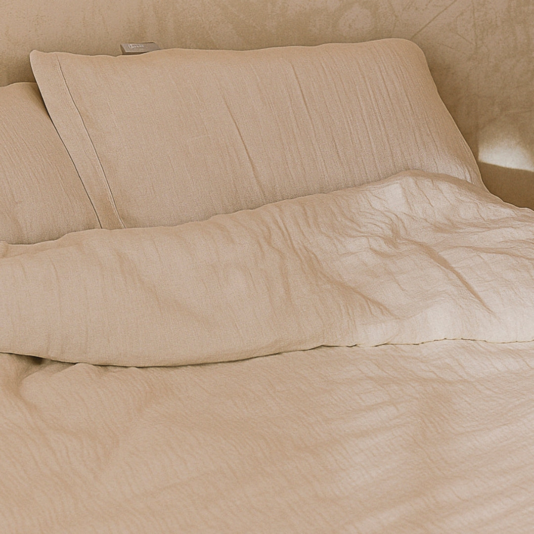 FEDERA CUSCINO MUSSOLA 100% COTONE BEIGE