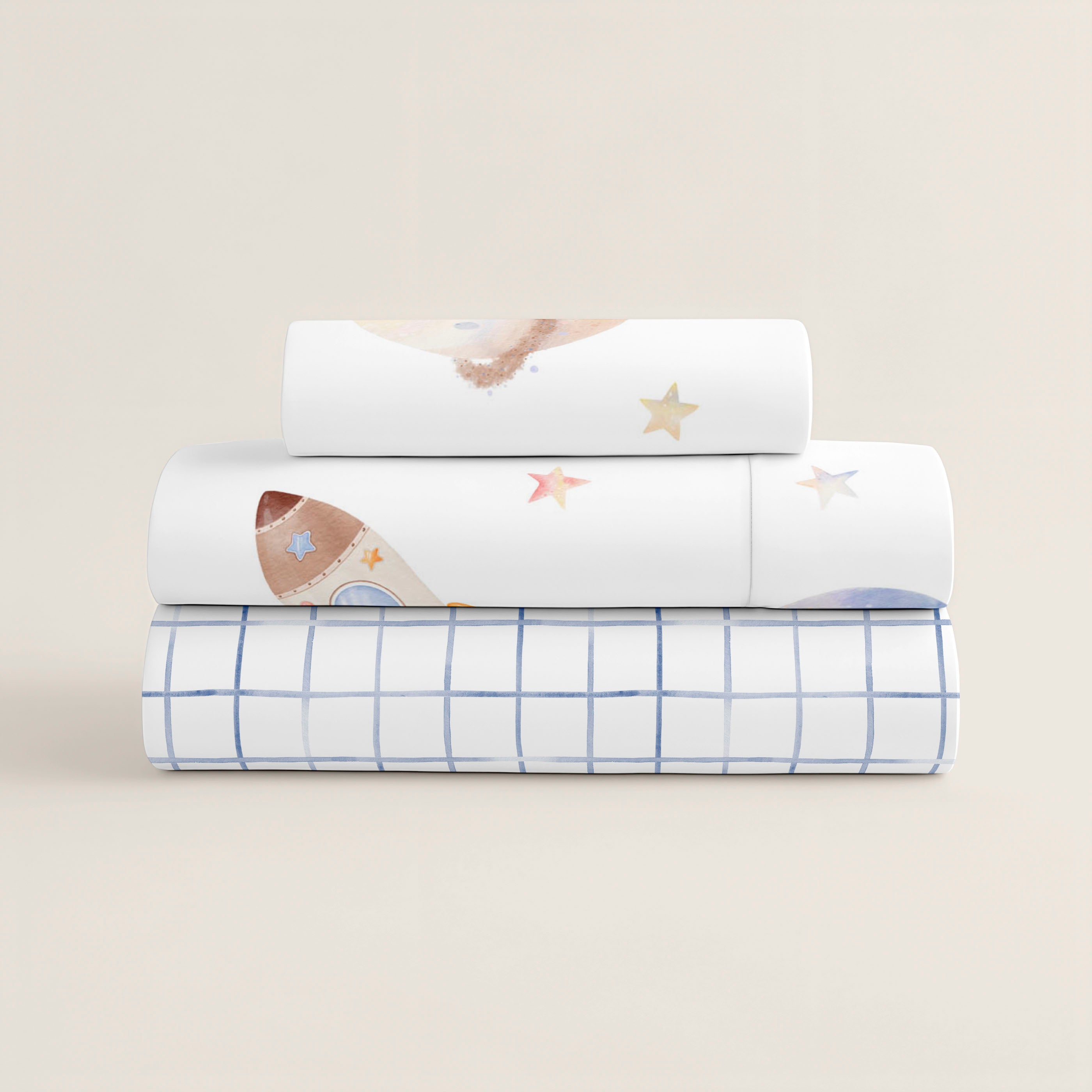 JUEGO SÁBANAS ESTAMPADAS INFANTIL ASTRO 100% ALGODÓN